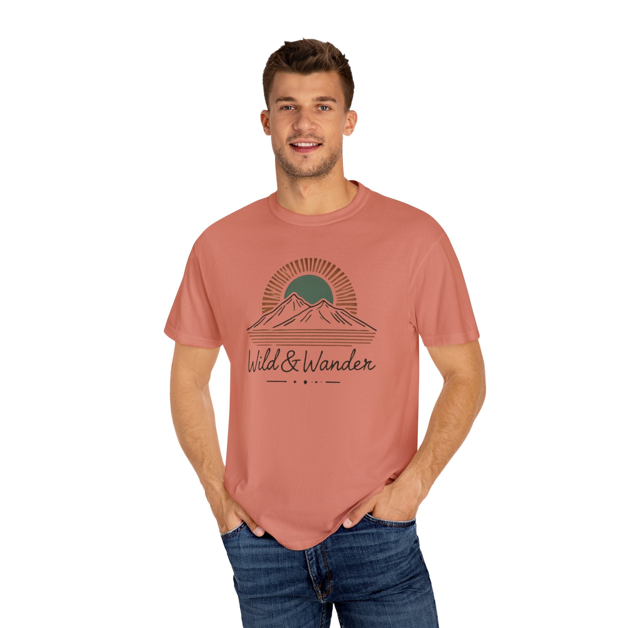 Wild & Wander Logo Comfort Tee | Nature Adventure Shirt | Soft Relaxed Fit Outdoorsy T-Shirt