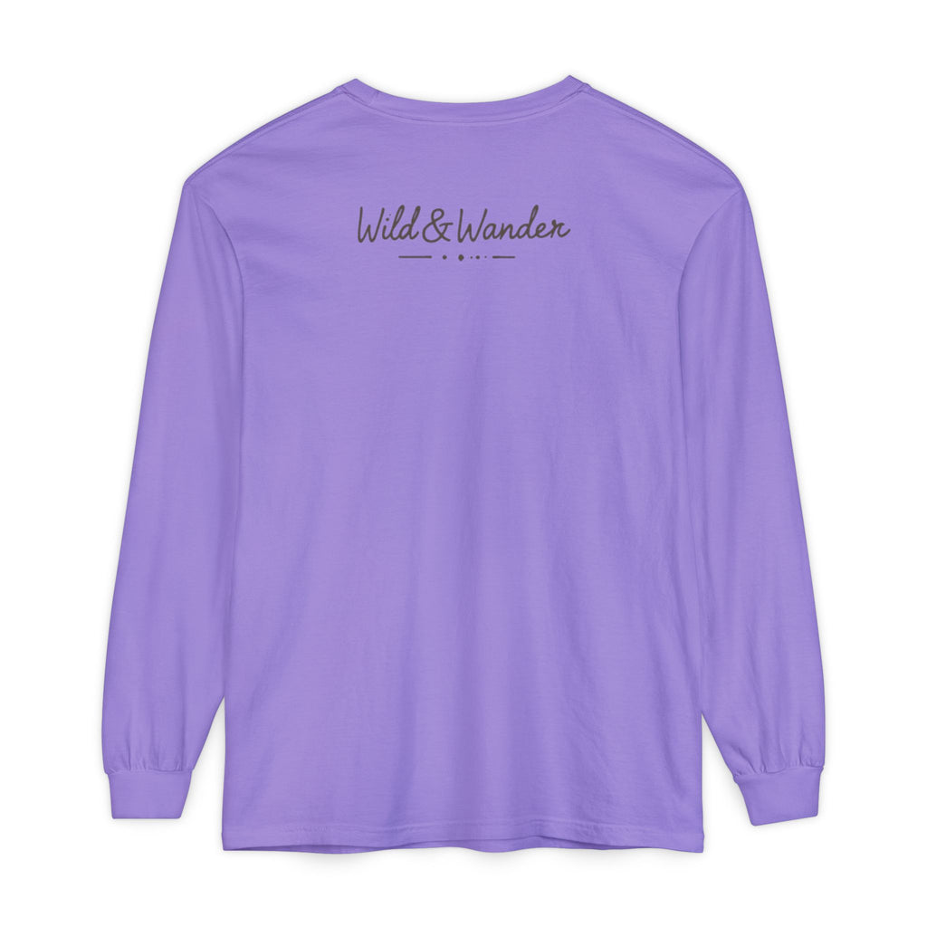 Wander Always Long Sleeve Shirt, Cozy Outdoor Graphic Tee, Wild & Wander