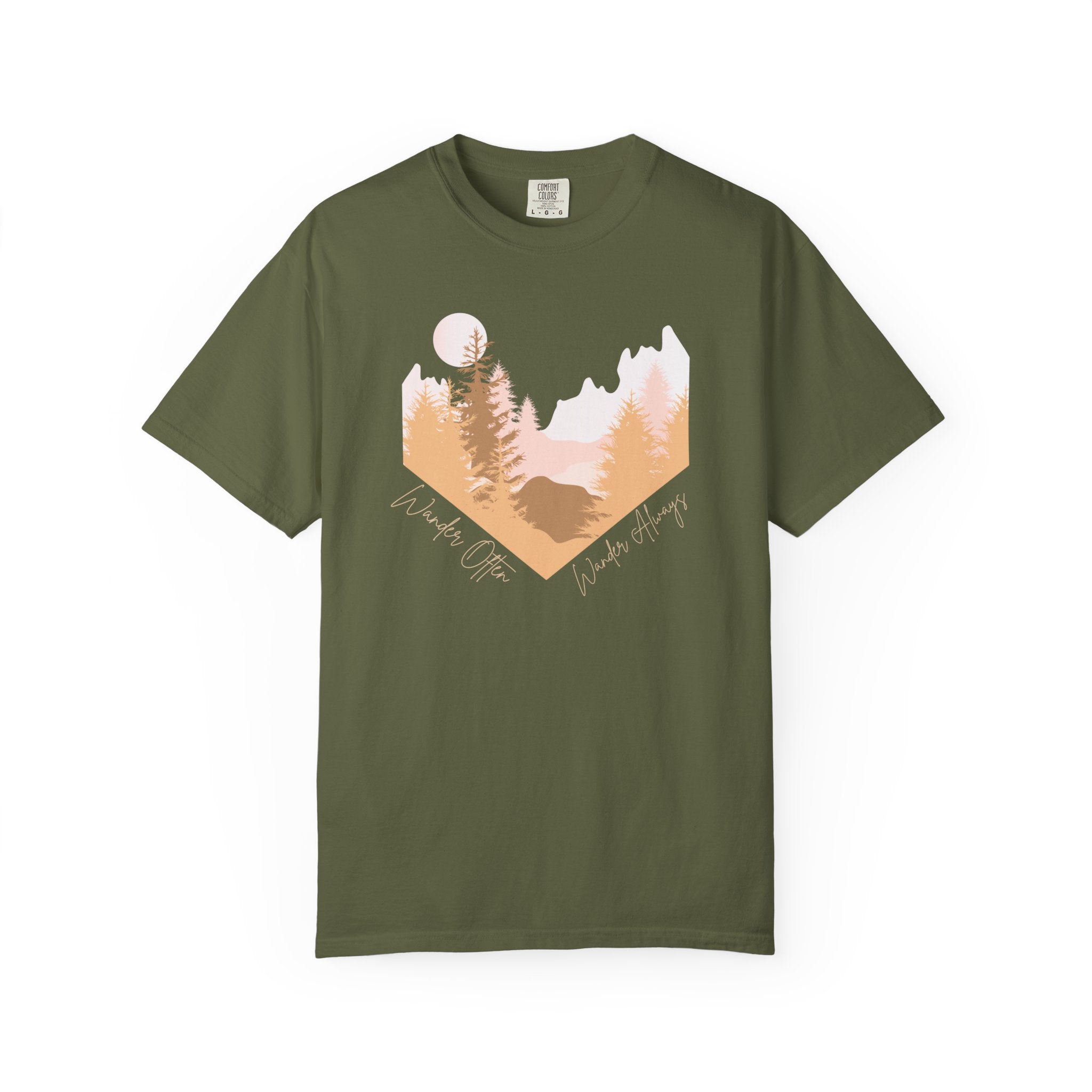 Wander Often Soft Sunrise T-Shirt | Wild & Wander Adventure Tee | Comfort Colors Garment-Dyed Shirt