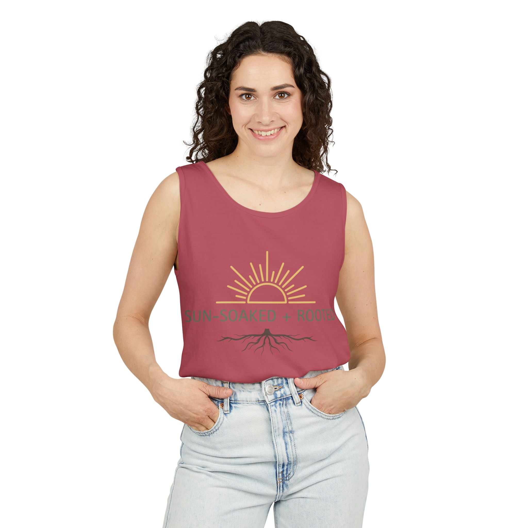 Wild & Wander Sun-Soaked + Rooted Tank Top - Boho Summer Muscle Tank