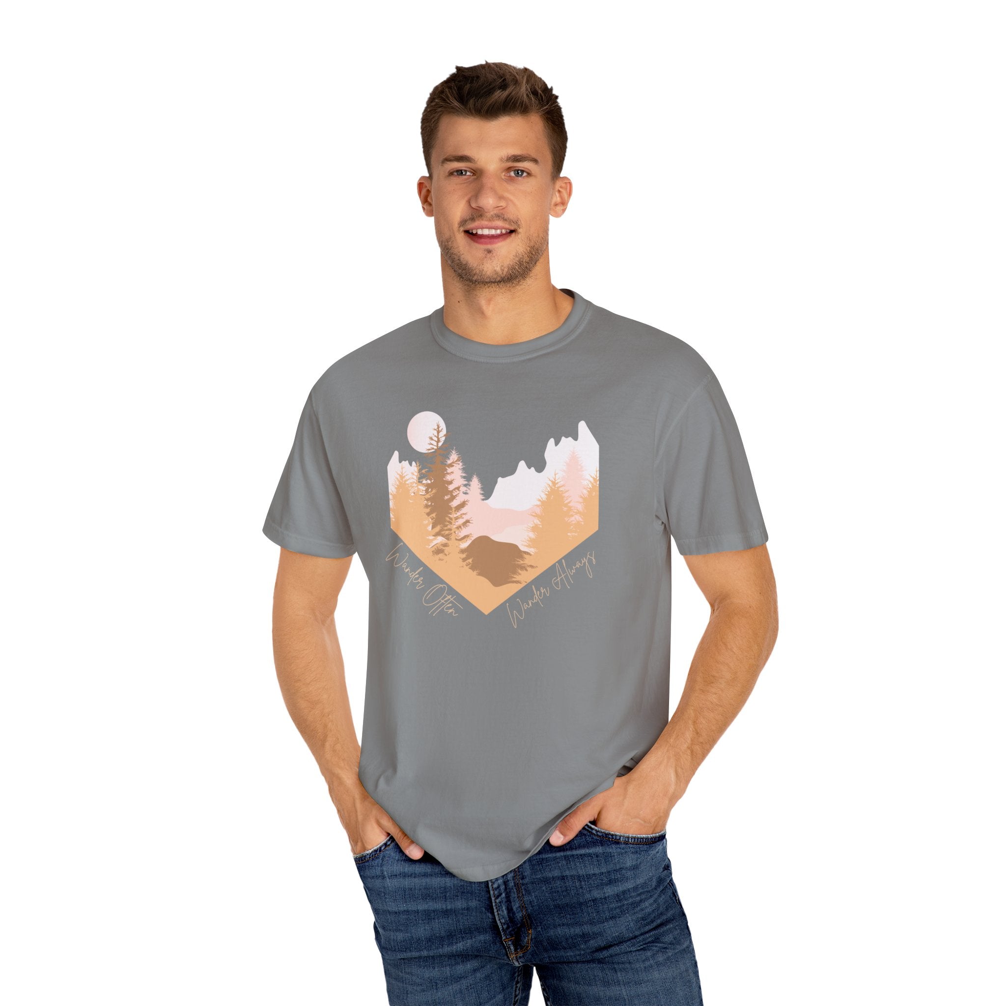 Wander Often Soft Sunrise T-Shirt | Wild & Wander Adventure Tee | Comfort Colors Garment-Dyed Shirt