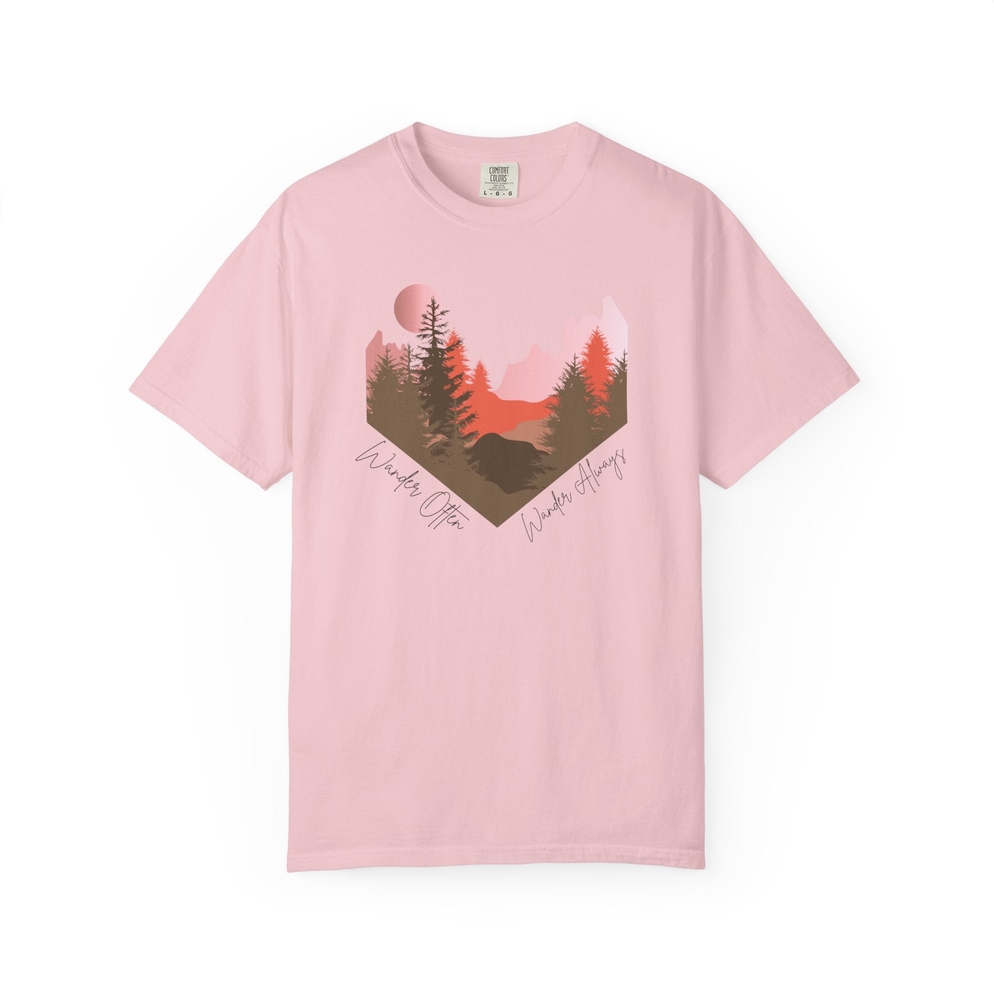 Wander Always Sunset T-Shirt | Wild & Wander Adventure Tee | Comfort Colors Garment-Dyed Shirt