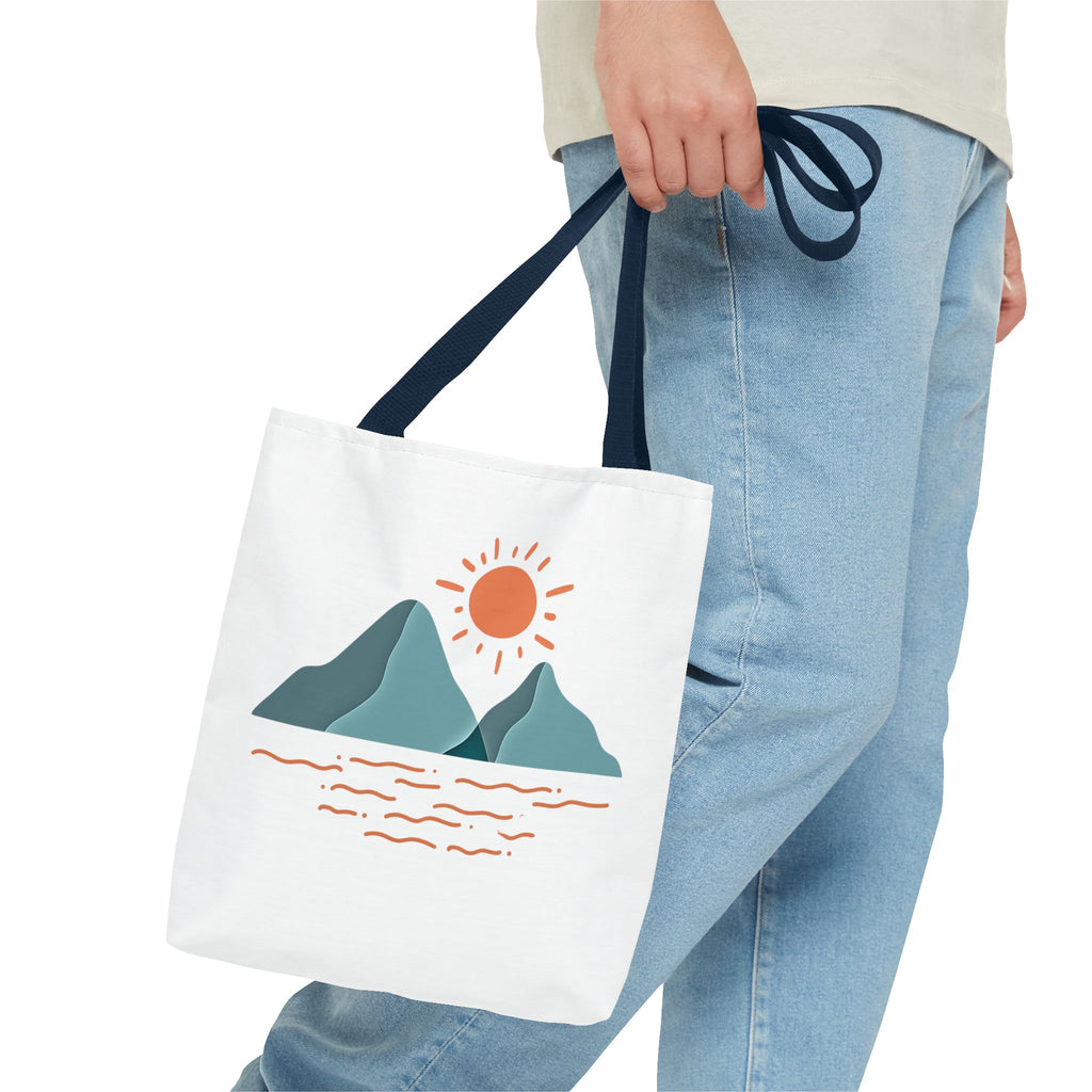 Mountain Sunrise Tote Bag - Minimal Nature Print by Wild & Wander (Free Shipping)