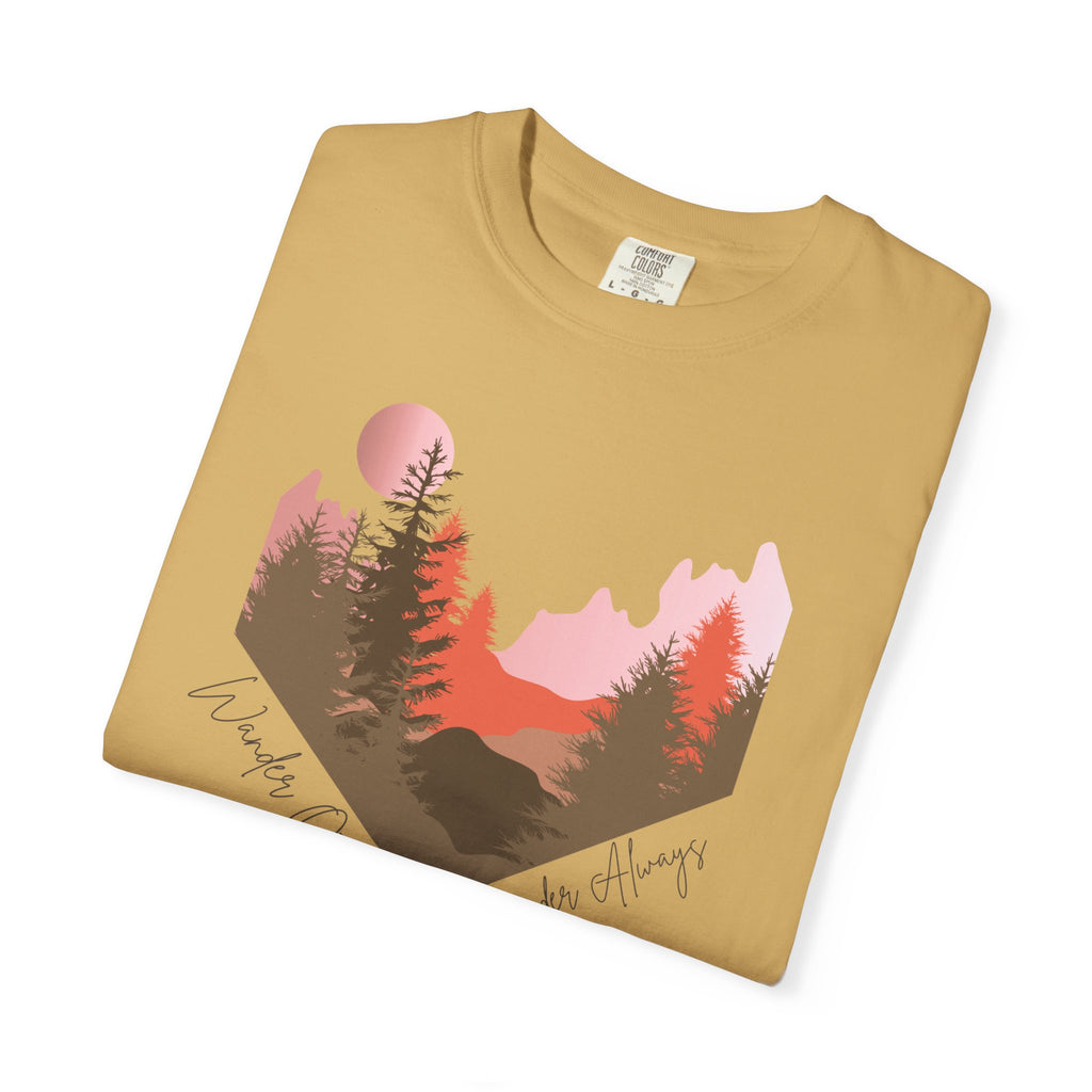 Wander Always Sunset T-Shirt | Wild & Wander Adventure Tee | Comfort Colors Garment-Dyed Shirt