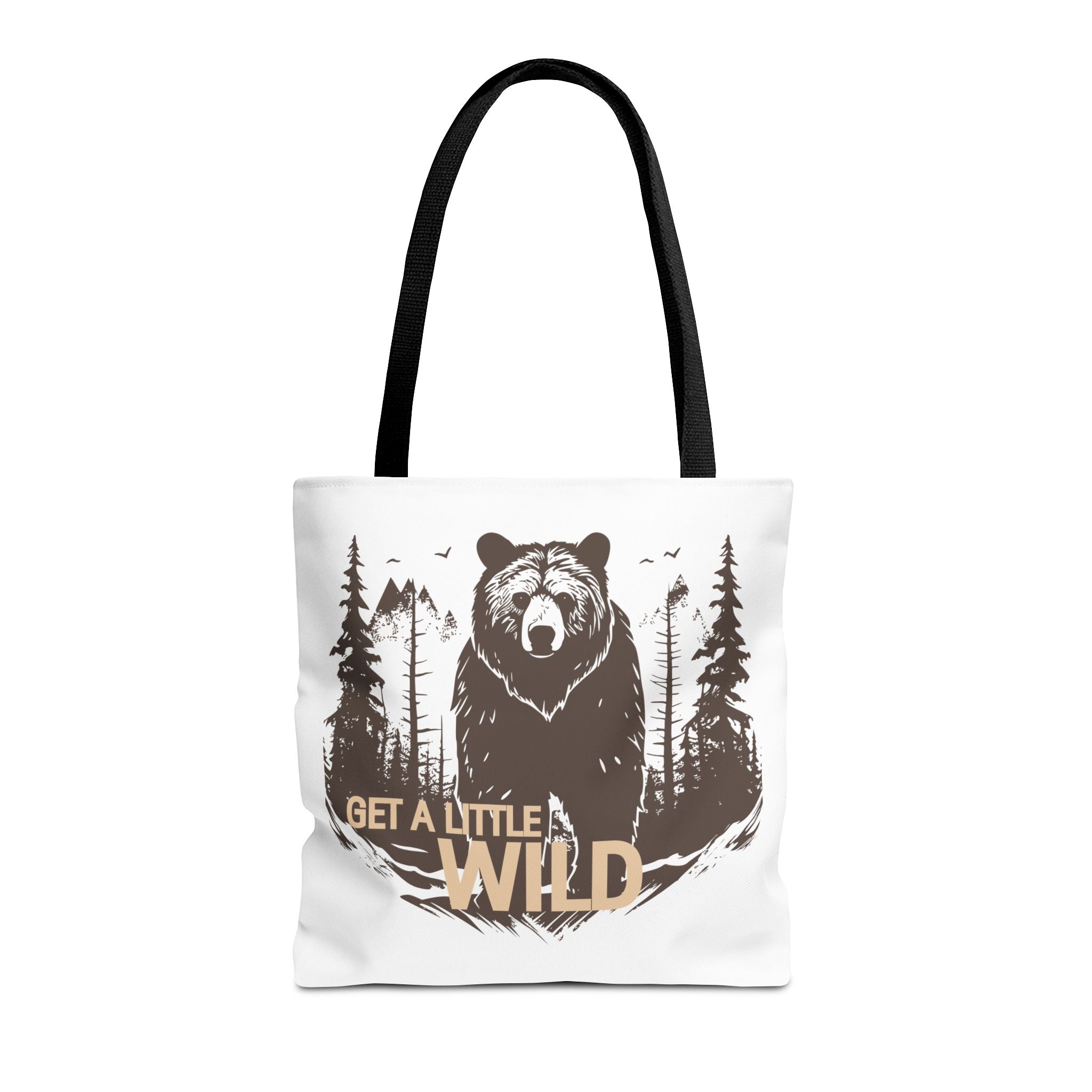 Get a Little Wild Tote Bag - Bear Forest Design | Durable Cotton Handle Market Bag