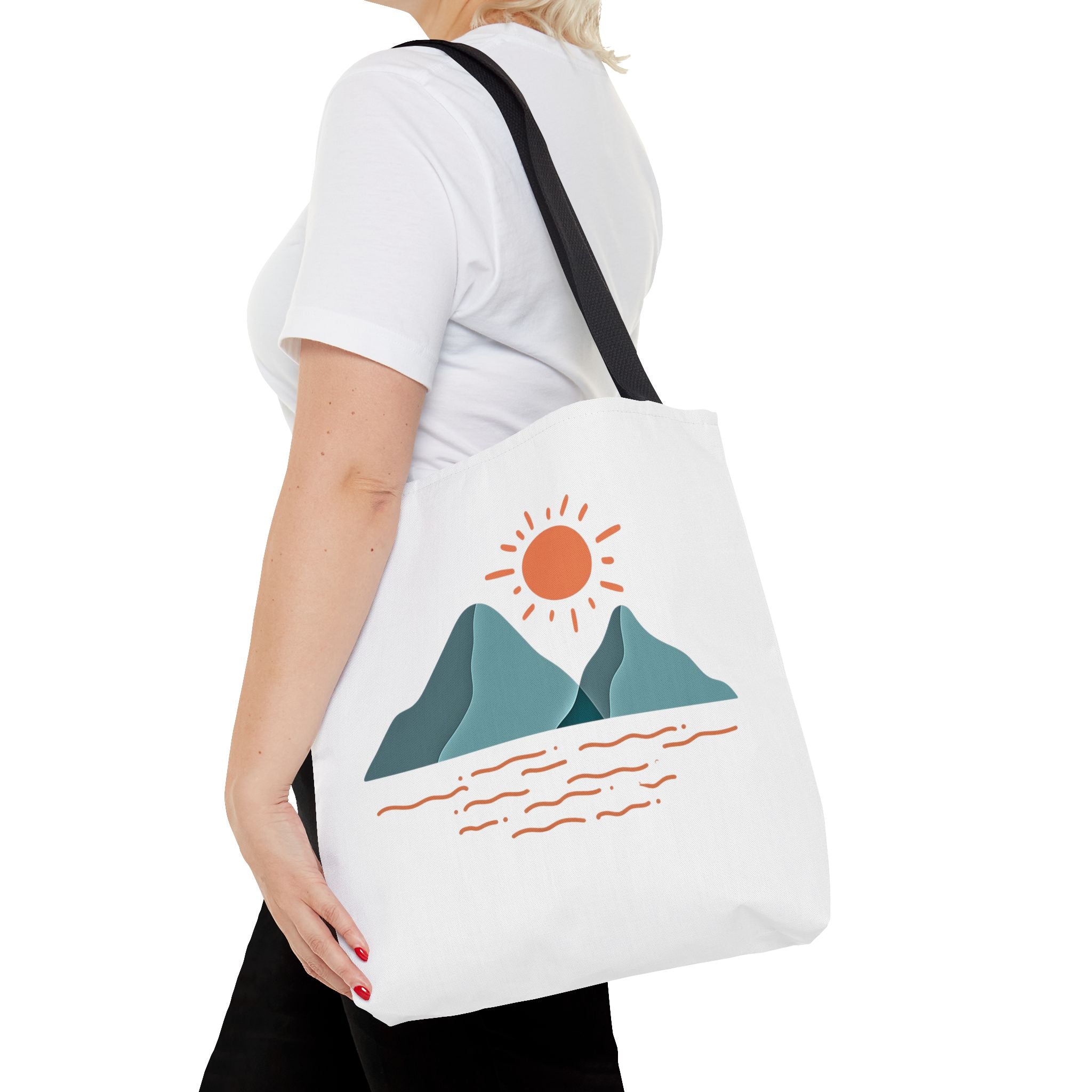 Mountain Sunrise Tote Bag - Minimal Nature Print by Wild & Wander (Free Shipping)
