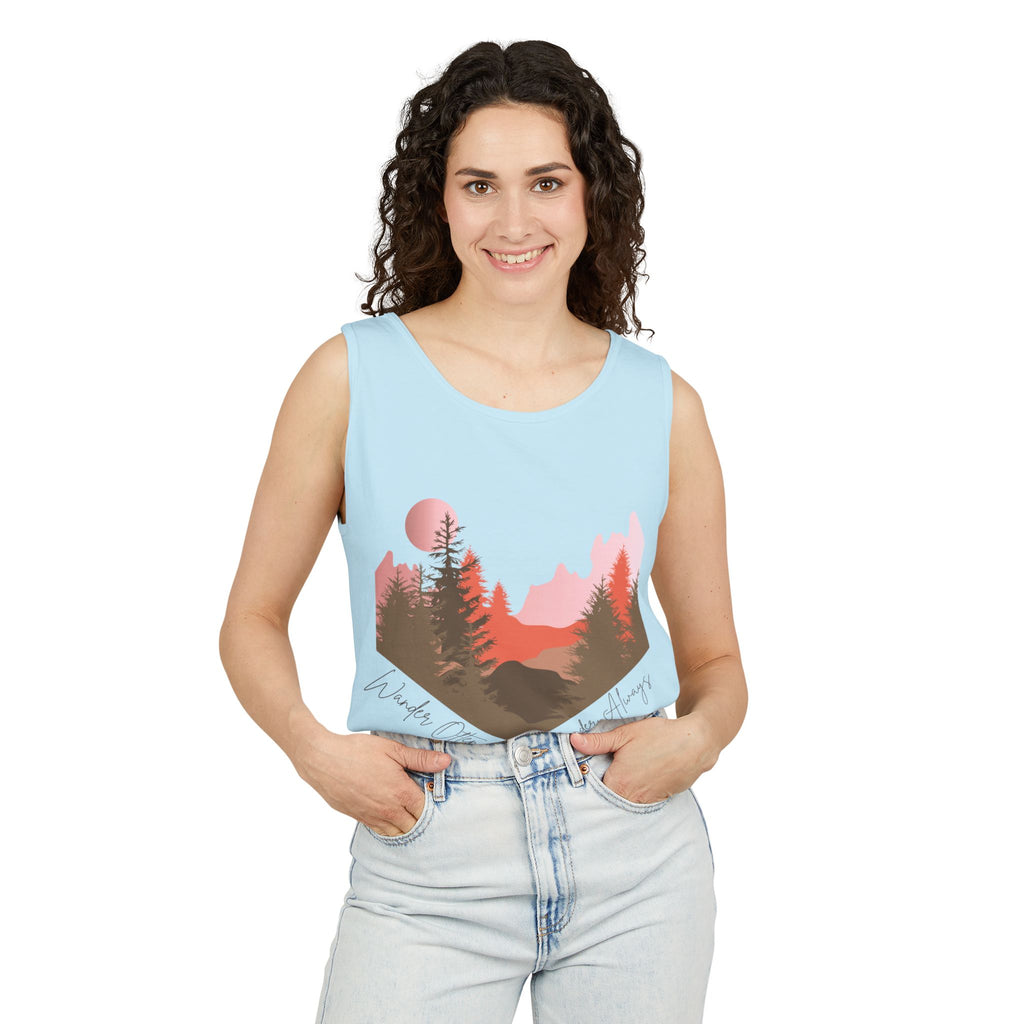 Wander Always Tank Top - Comfort Colors Garment-Dyed Muscle Tank | Wild & Wander Nature-Inspired Summer Shirt