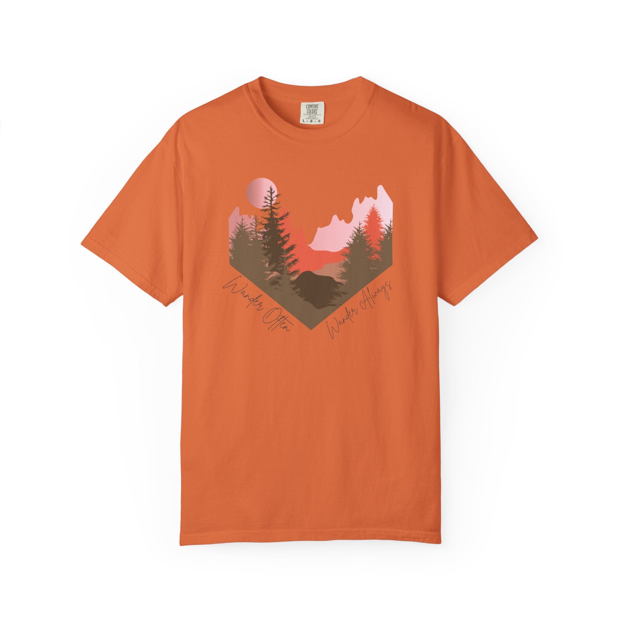 Wander Always Sunset T-Shirt | Wild & Wander Adventure Tee | Comfort Colors Garment-Dyed Shirt