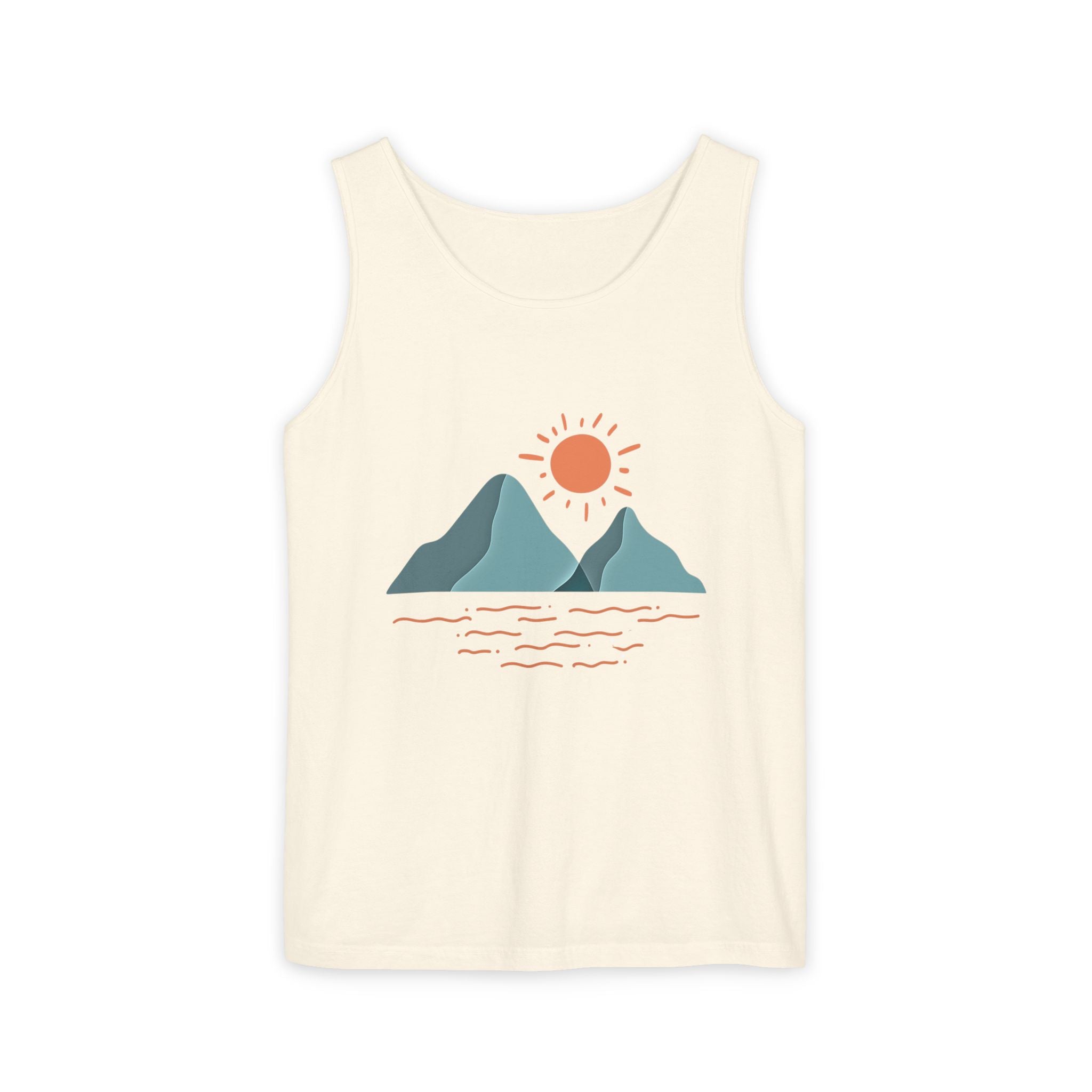 Mountain Sunrise Tank Top - Comfort Colors Garment-Dyed Unisex Muscle Tank | Soft Cotton Nature-Inspired Summer Shirt