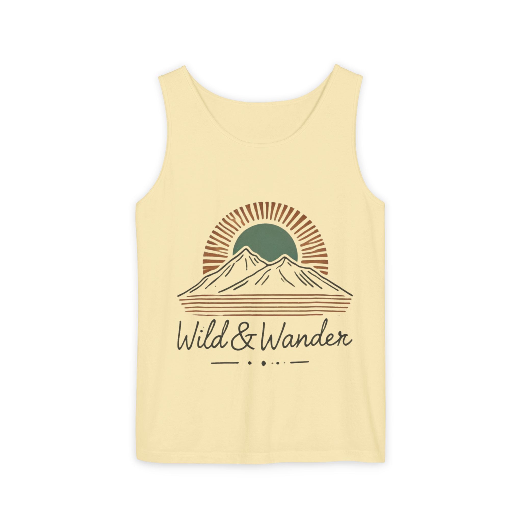 Wild & Wander Logo Tank - Comfort Colors Garment-Dyed Tank Top | Soft Adventure Lifestyle Shirt