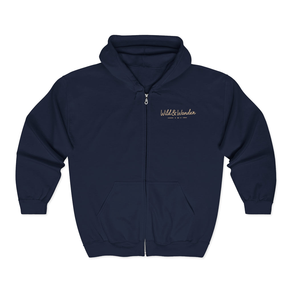 Wander Often Zip-Up Hoodie - Cozy Fleece Adventure Jacket | Wild & Wander Embroidered Zip-Up Sweatshirt