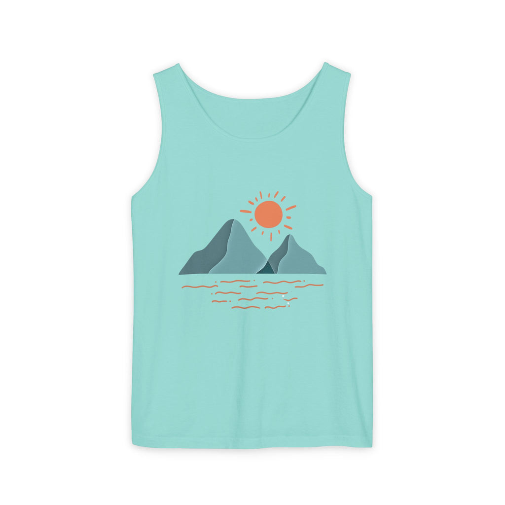 Mountain Sunrise Tank Top - Comfort Colors Garment-Dyed Unisex Muscle Tank | Soft Cotton Nature-Inspired Summer Shirt