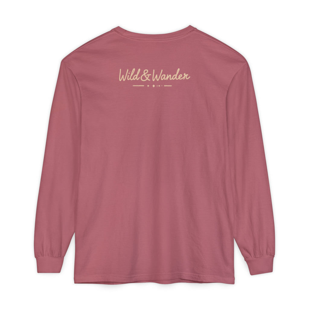 Wander Often Long Sleeve Shirt, Soft Nature Graphic Tee, Wild & Wander
