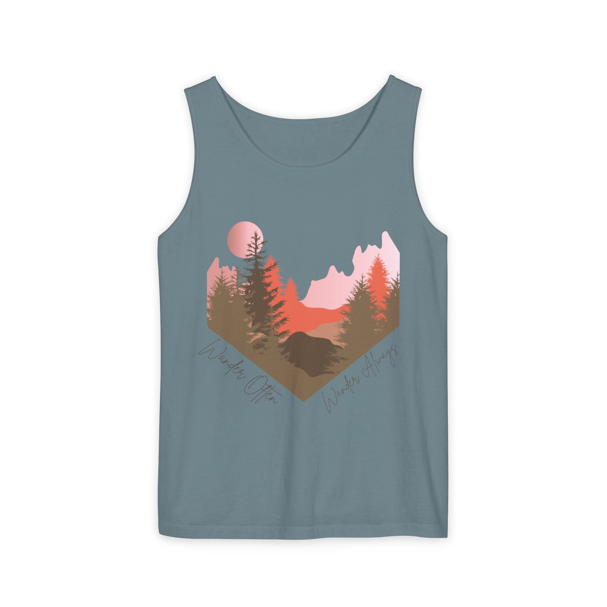Wander Always Tank Top - Comfort Colors Garment-Dyed Muscle Tank | Wild & Wander Nature-Inspired Summer Shirt