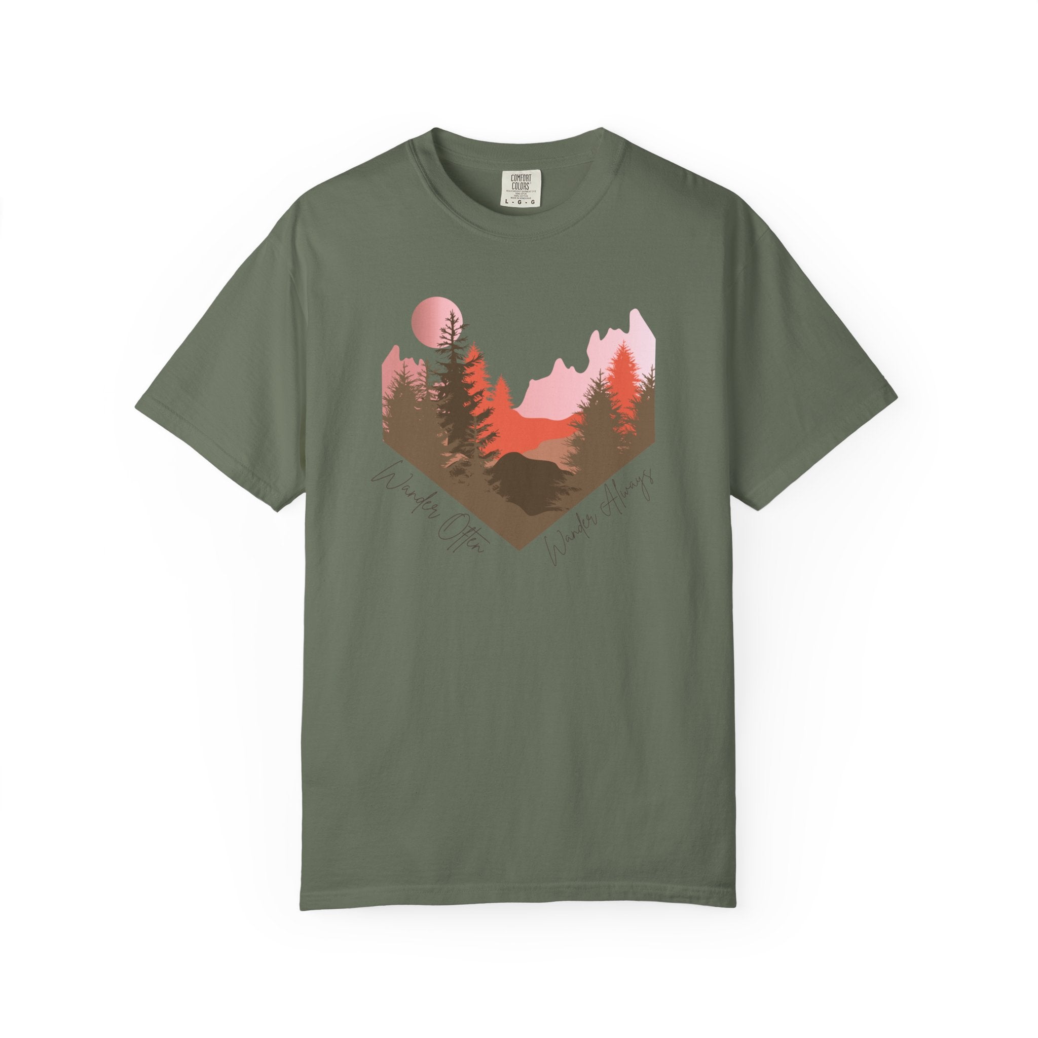 Wander Always Sunset T-Shirt | Wild & Wander Adventure Tee | Comfort Colors Garment-Dyed Shirt