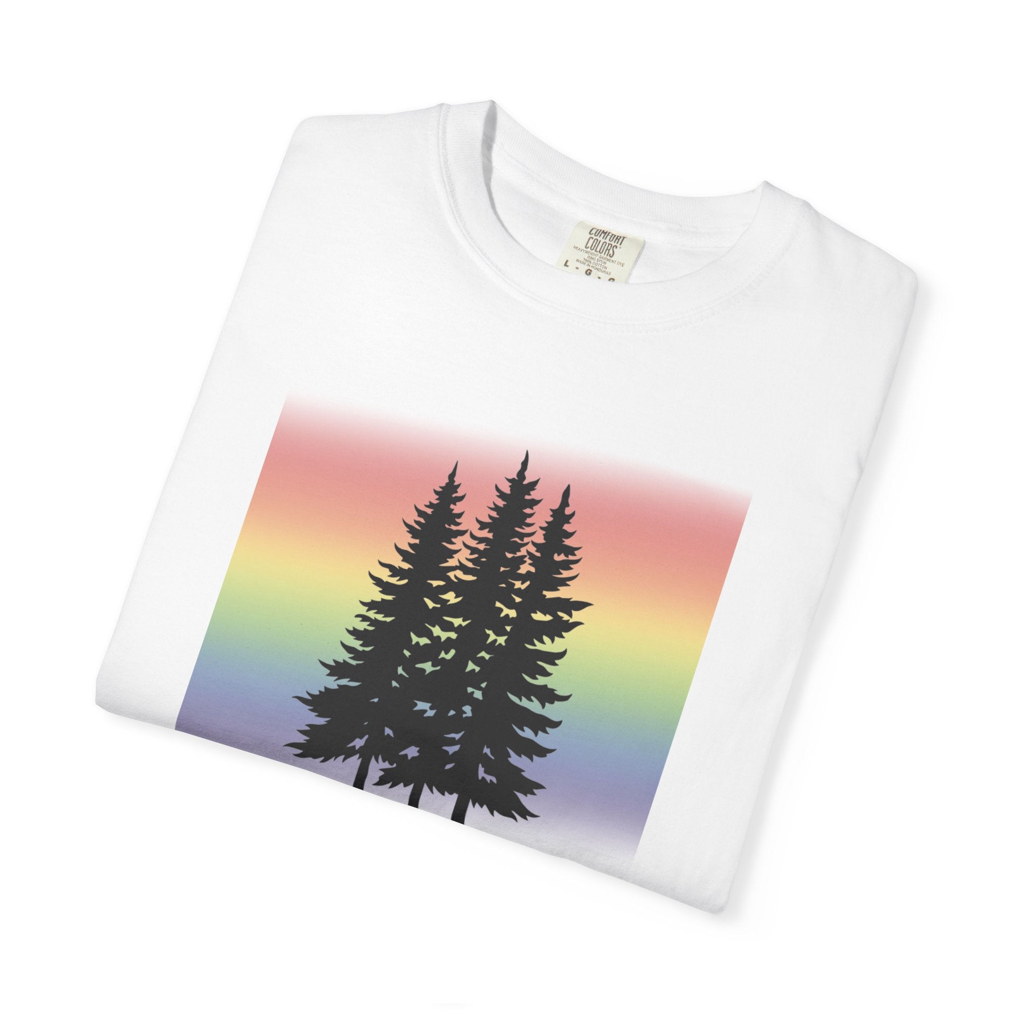 Rainbow Pride Tree Shirt | LGBTQ+ Nature Graphic Tee | Queer Forest T-Shirt | Gay Pride Apparel | Lesbian Owned Merch | Wild & Wander