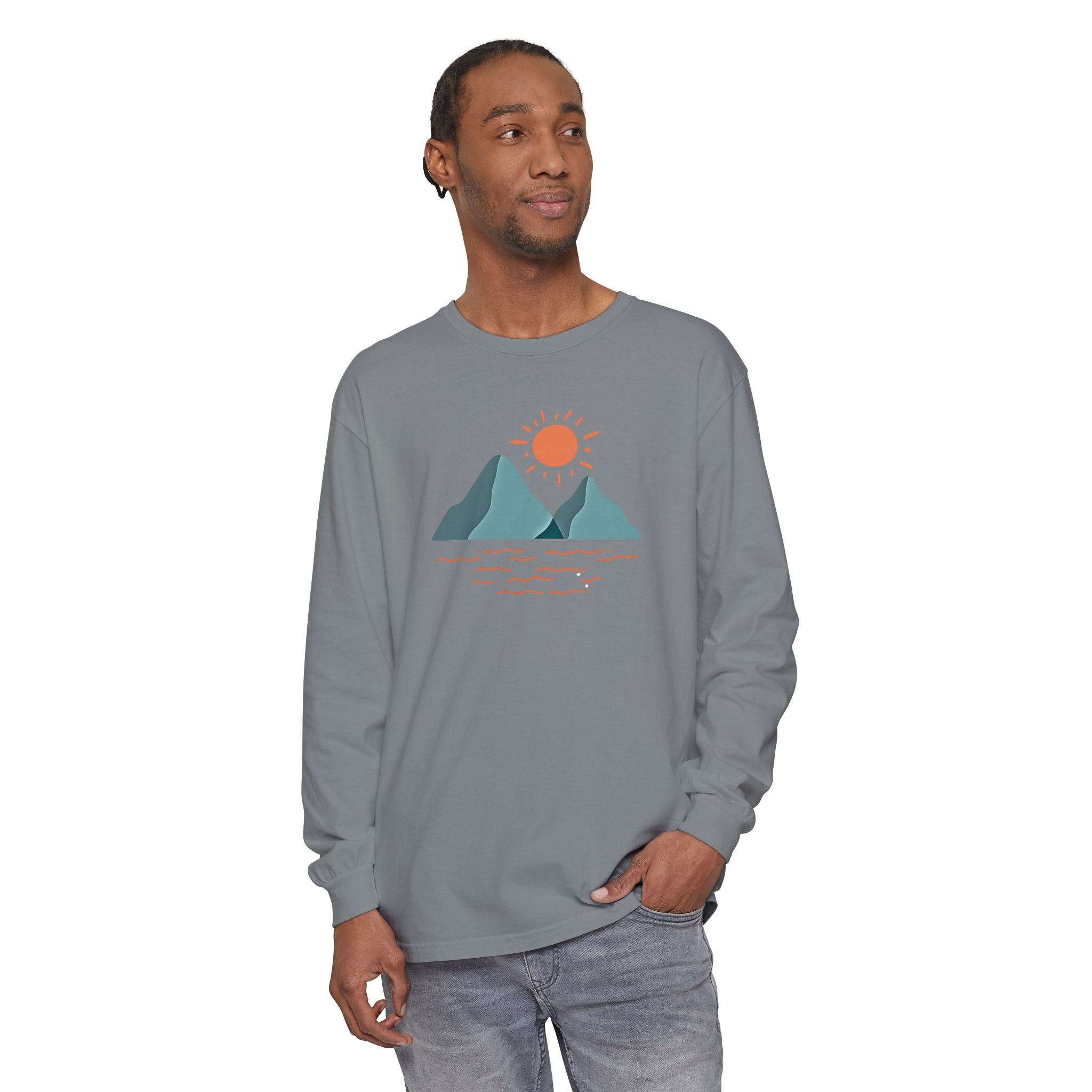 Mountain Sunrise Long Sleeve Tee - Wild & Wander Adventure Shirt