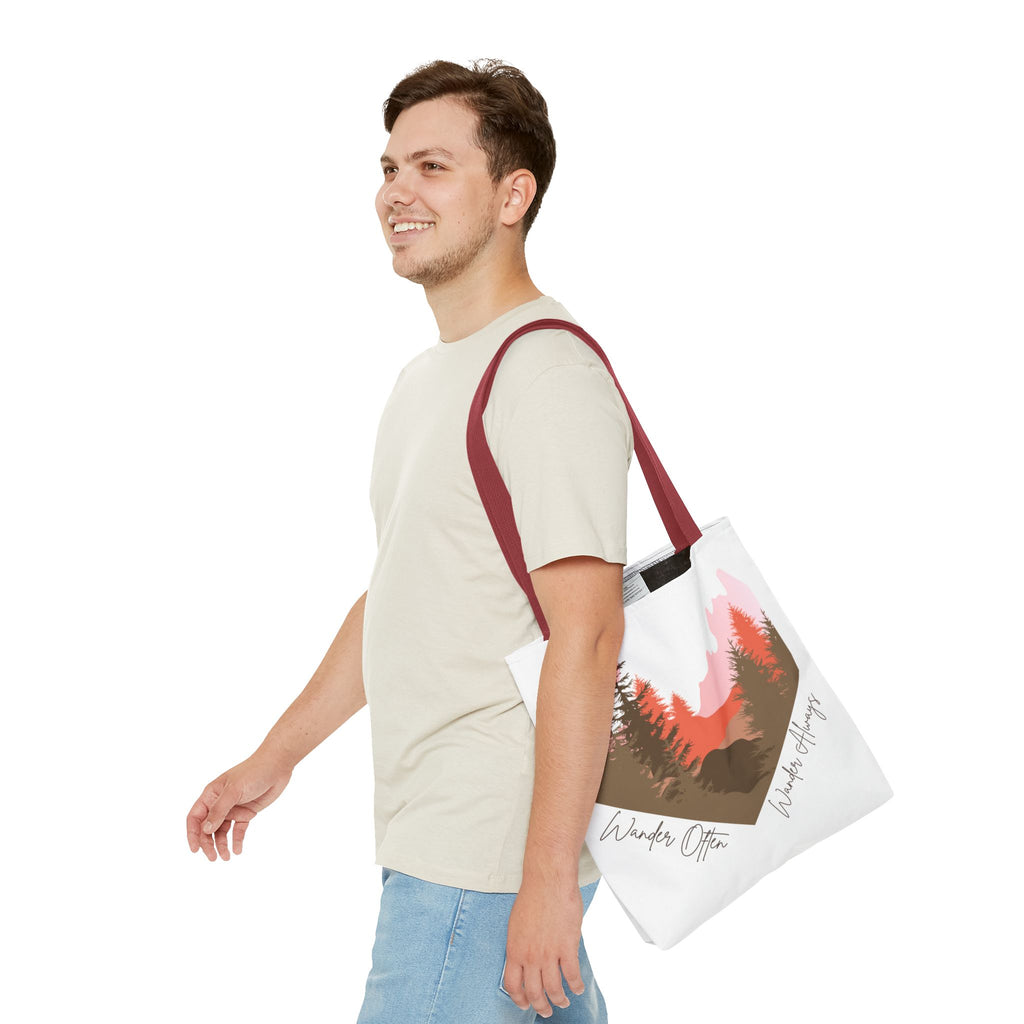 Wander Always Sunset Mountain Heart Tote Bag - Wild & Wander Collection (Free Shipping)