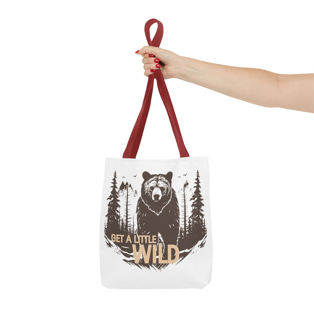 Get a Little Wild Tote Bag - Bear Forest Design | Durable Cotton Handle Market Bag