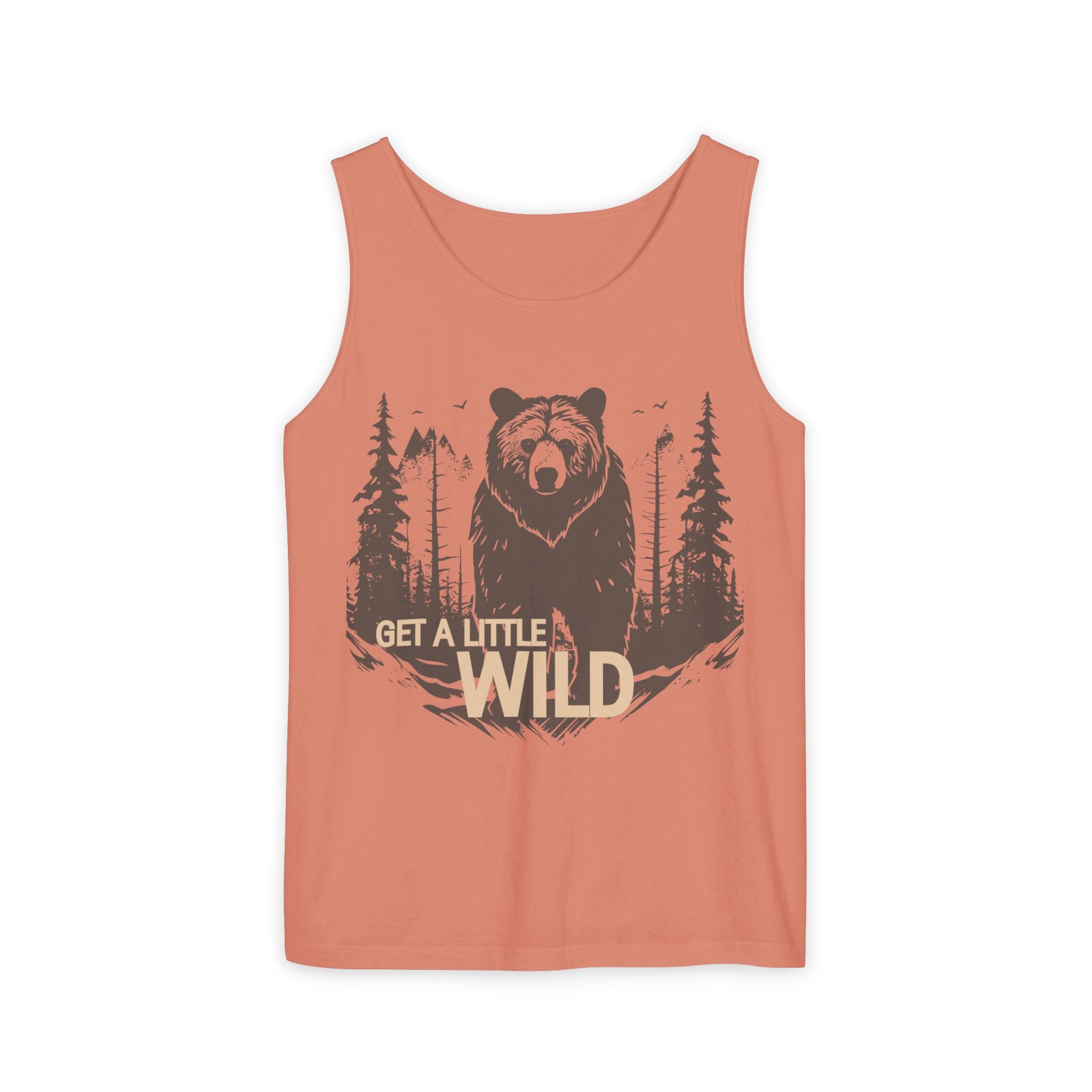 Get a Little Wild Bear Tank Top - Nature Graphic | Soft Garment-Dyed Unisex Fit