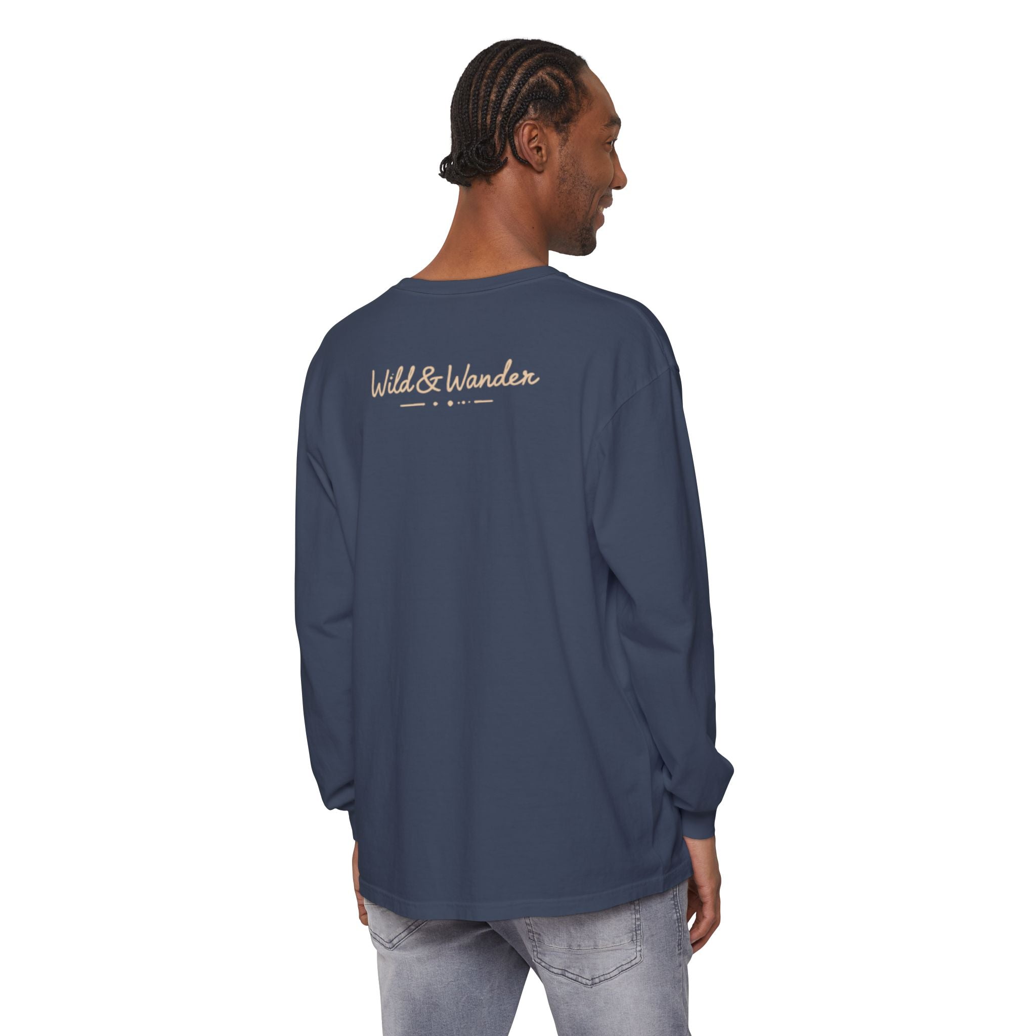 Wander Often Long Sleeve Shirt, Soft Nature Graphic Tee, Wild & Wander