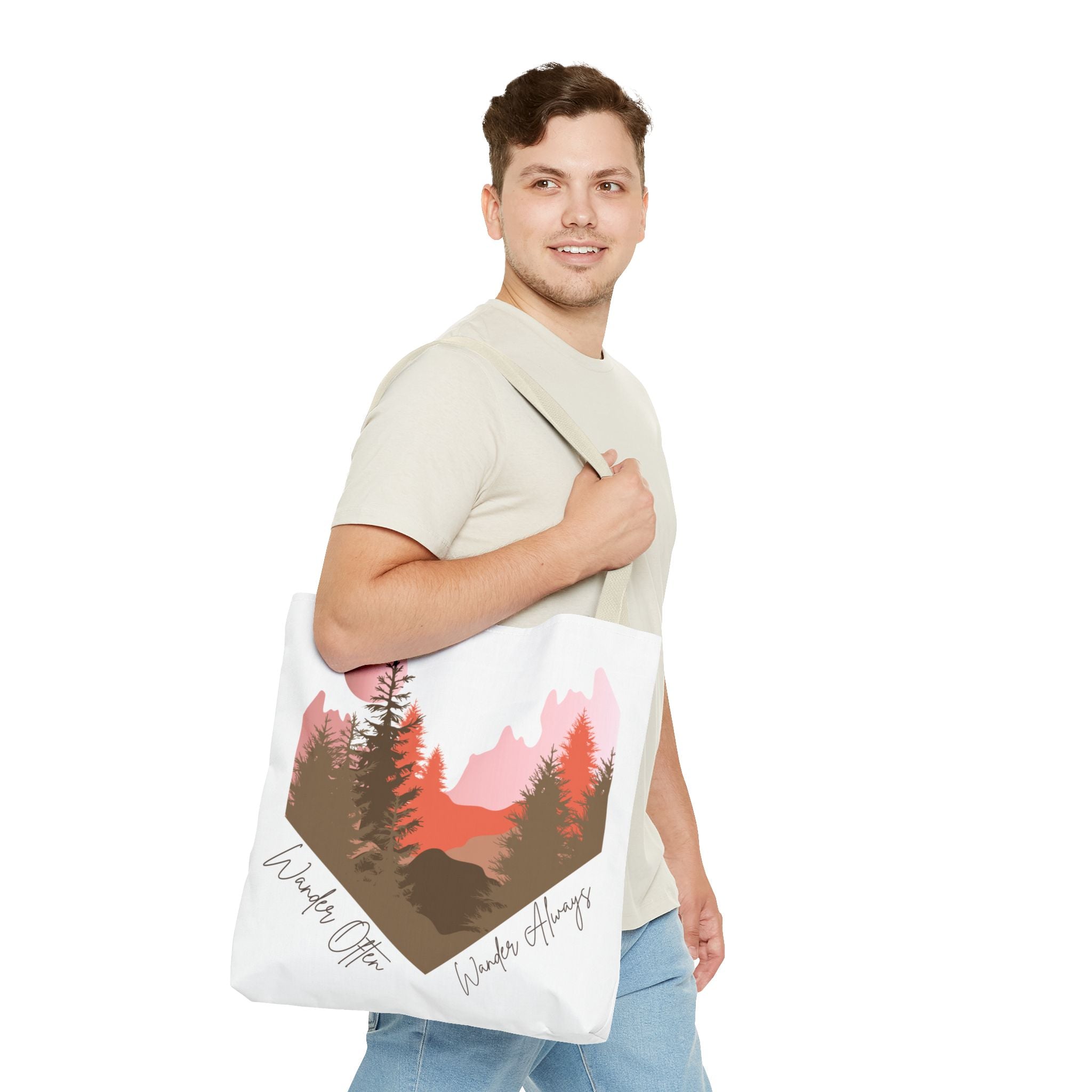 Wander Always Sunset Mountain Heart Tote Bag - Wild & Wander Collection (Free Shipping)