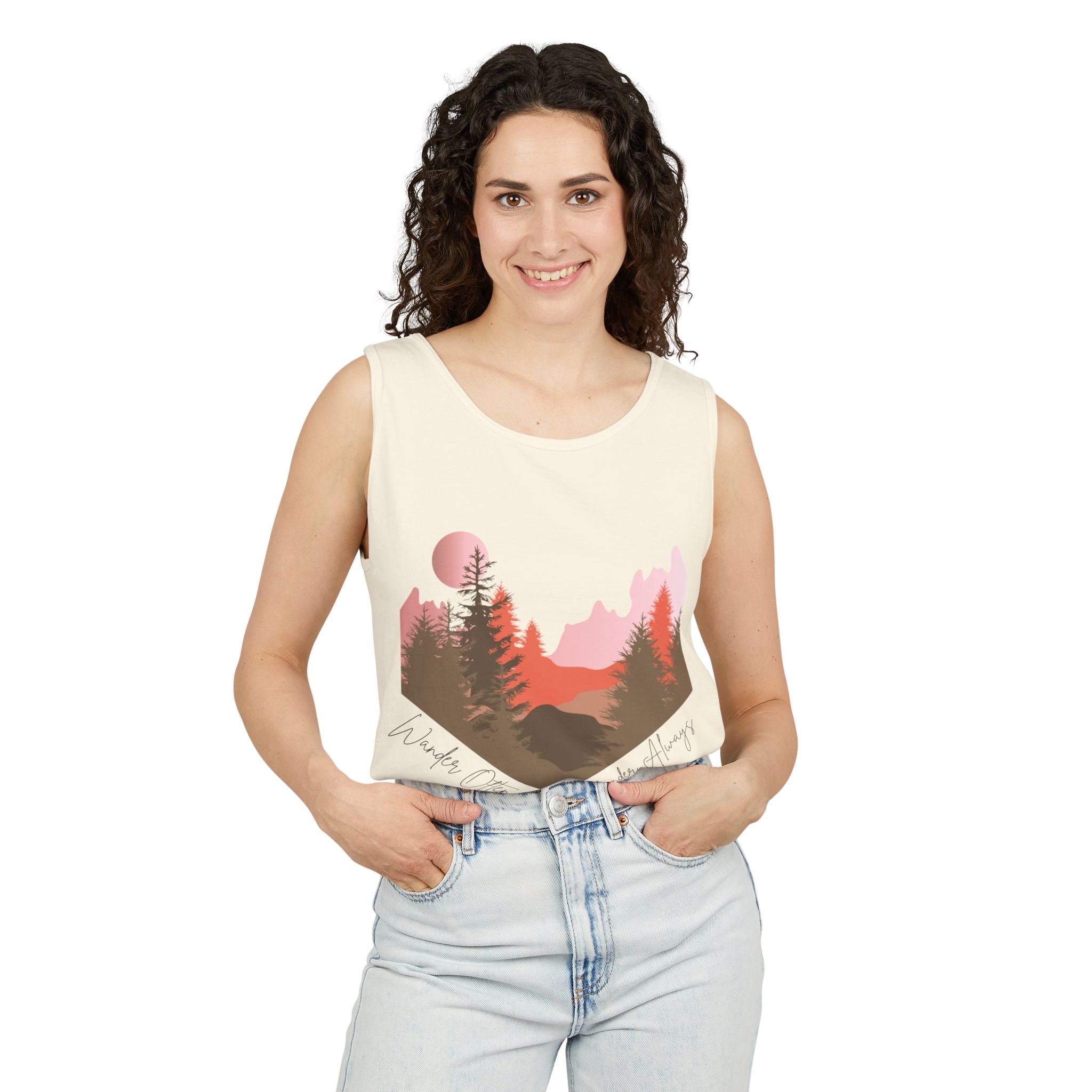 Wander Always Tank Top - Comfort Colors Garment-Dyed Muscle Tank | Wild & Wander Nature-Inspired Summer Shirt