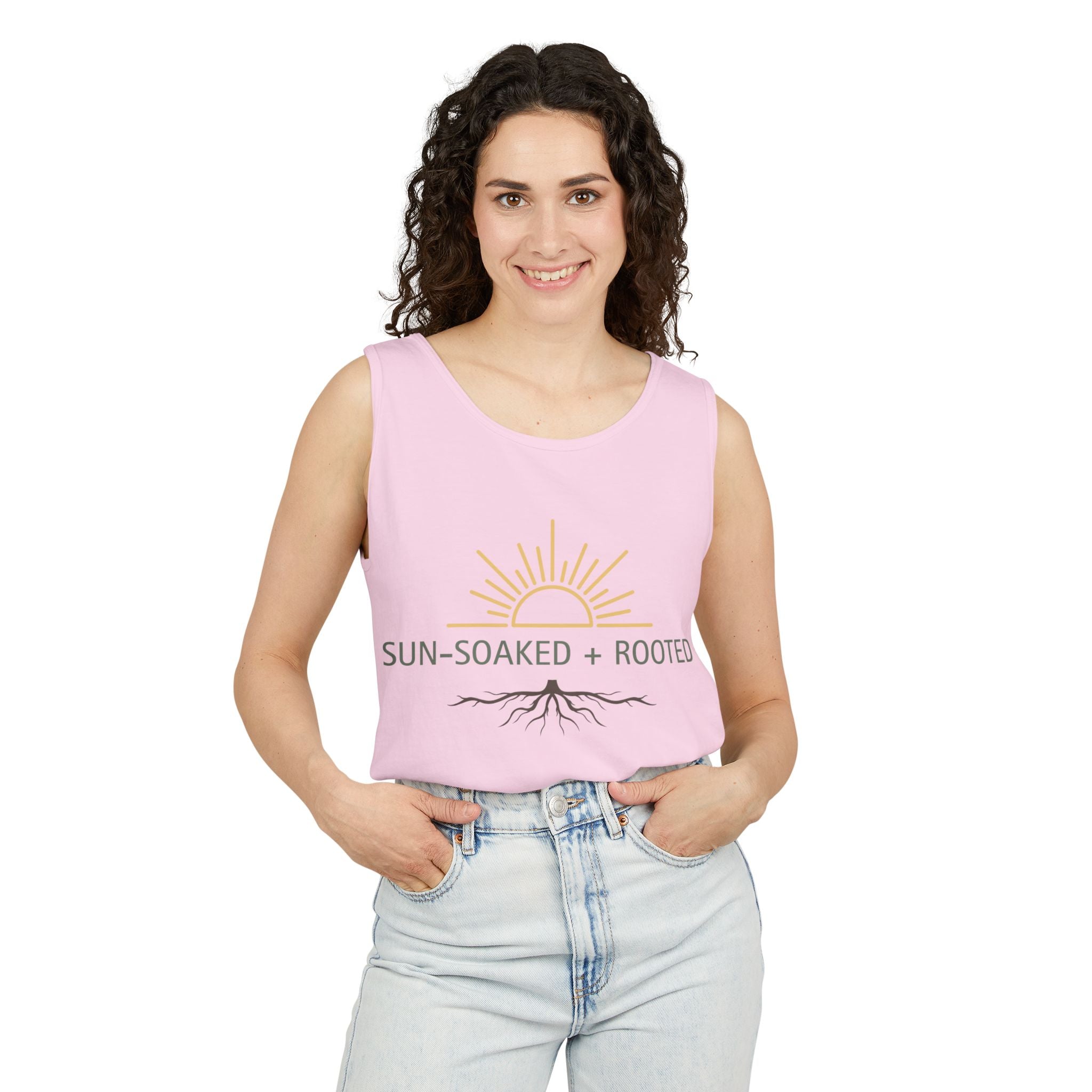 Wild & Wander Sun-Soaked + Rooted Tank Top - Boho Summer Muscle Tank