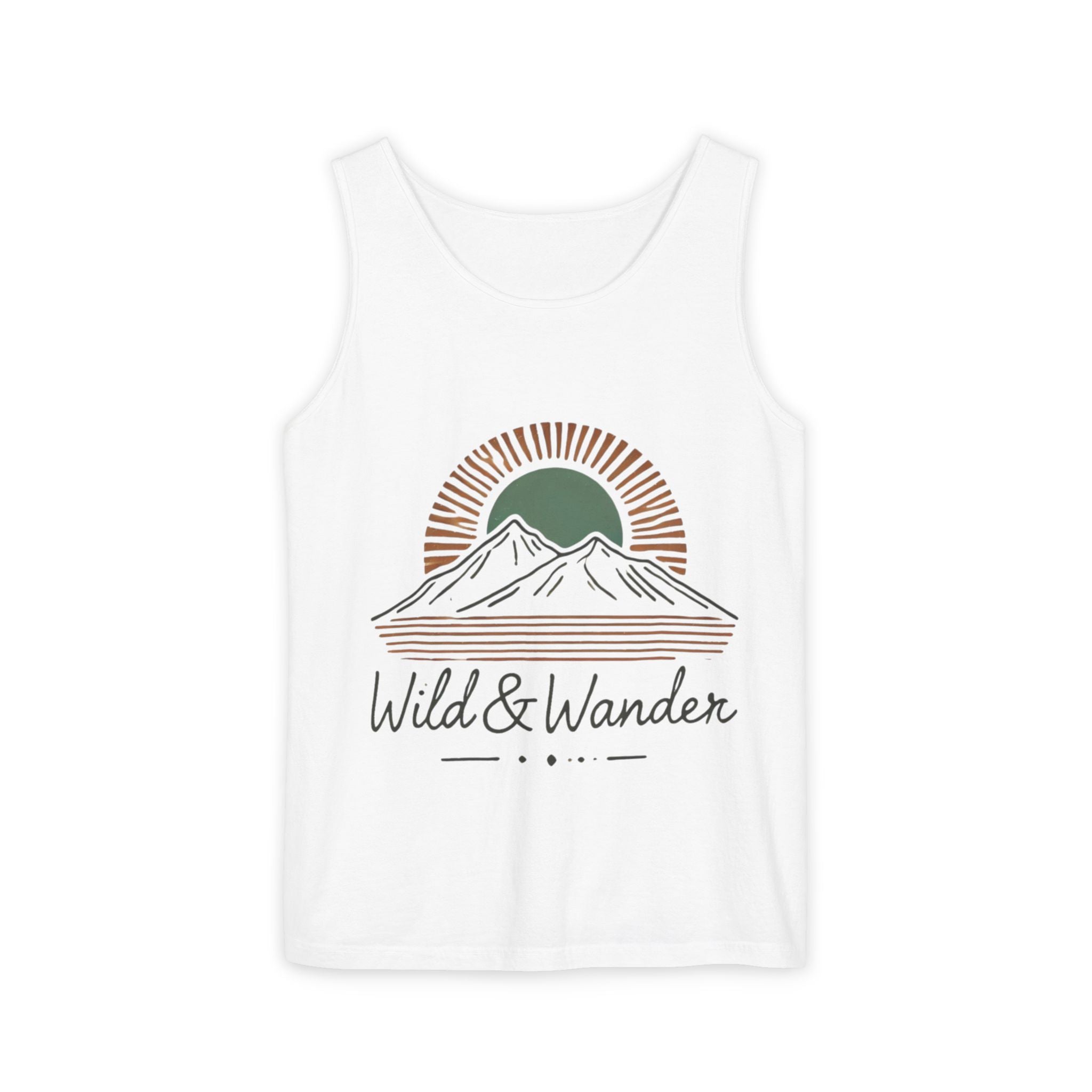 Wild & Wander Logo Tank - Comfort Colors Garment-Dyed Tank Top | Soft Adventure Lifestyle Shirt