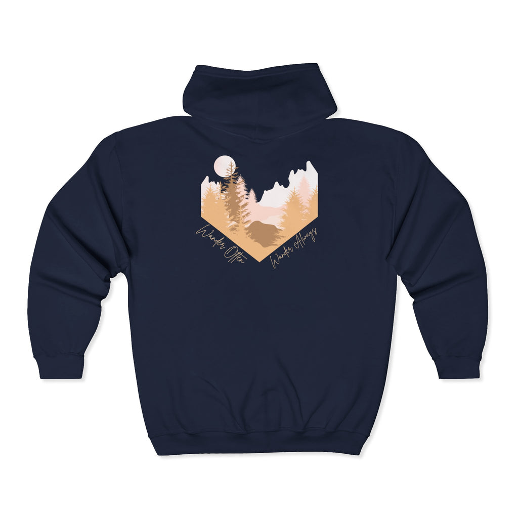 Wander Often Zip-Up Hoodie - Cozy Fleece Adventure Jacket | Wild & Wander Embroidered Zip-Up Sweatshirt