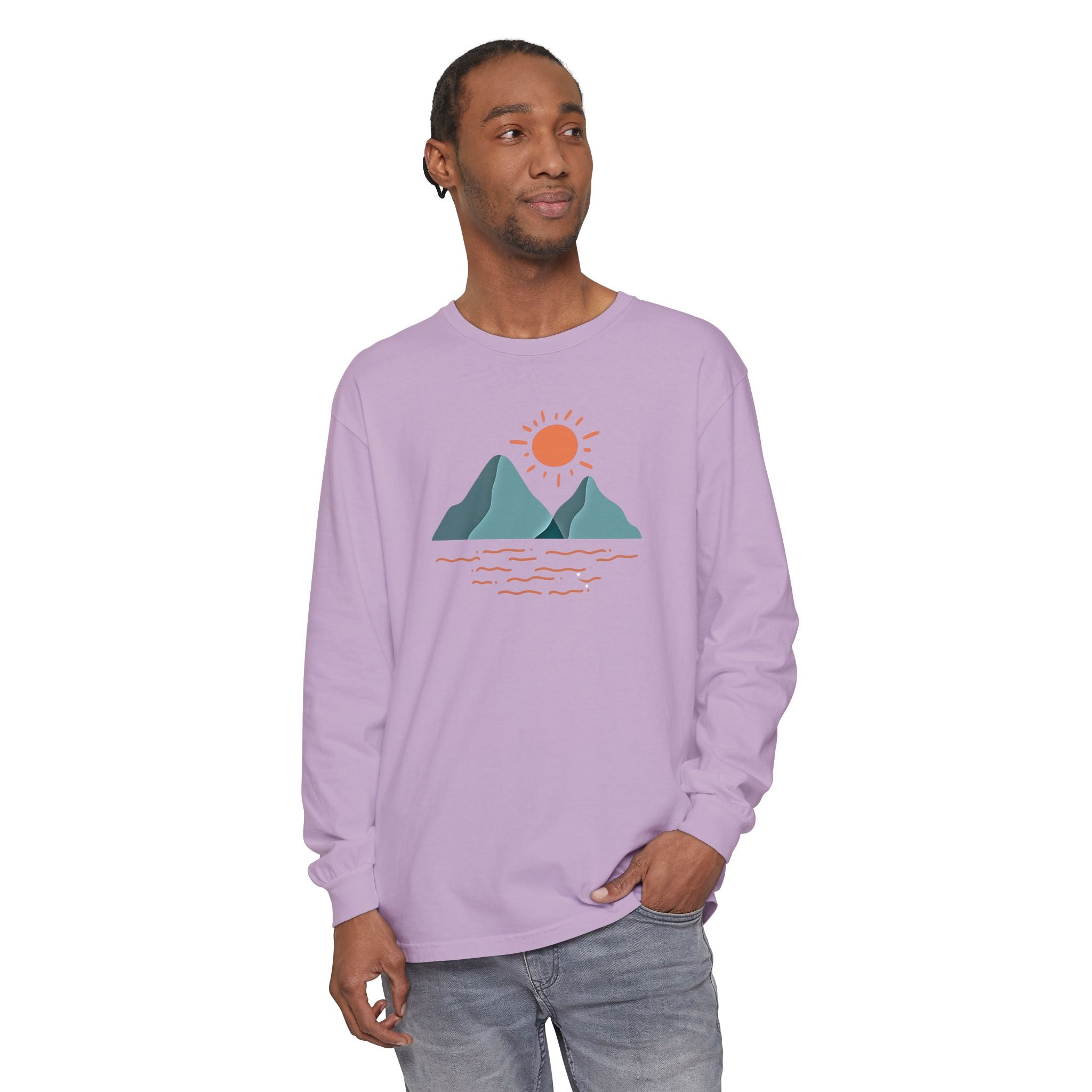 Mountain Sunrise Long Sleeve Tee - Wild & Wander Adventure Shirt