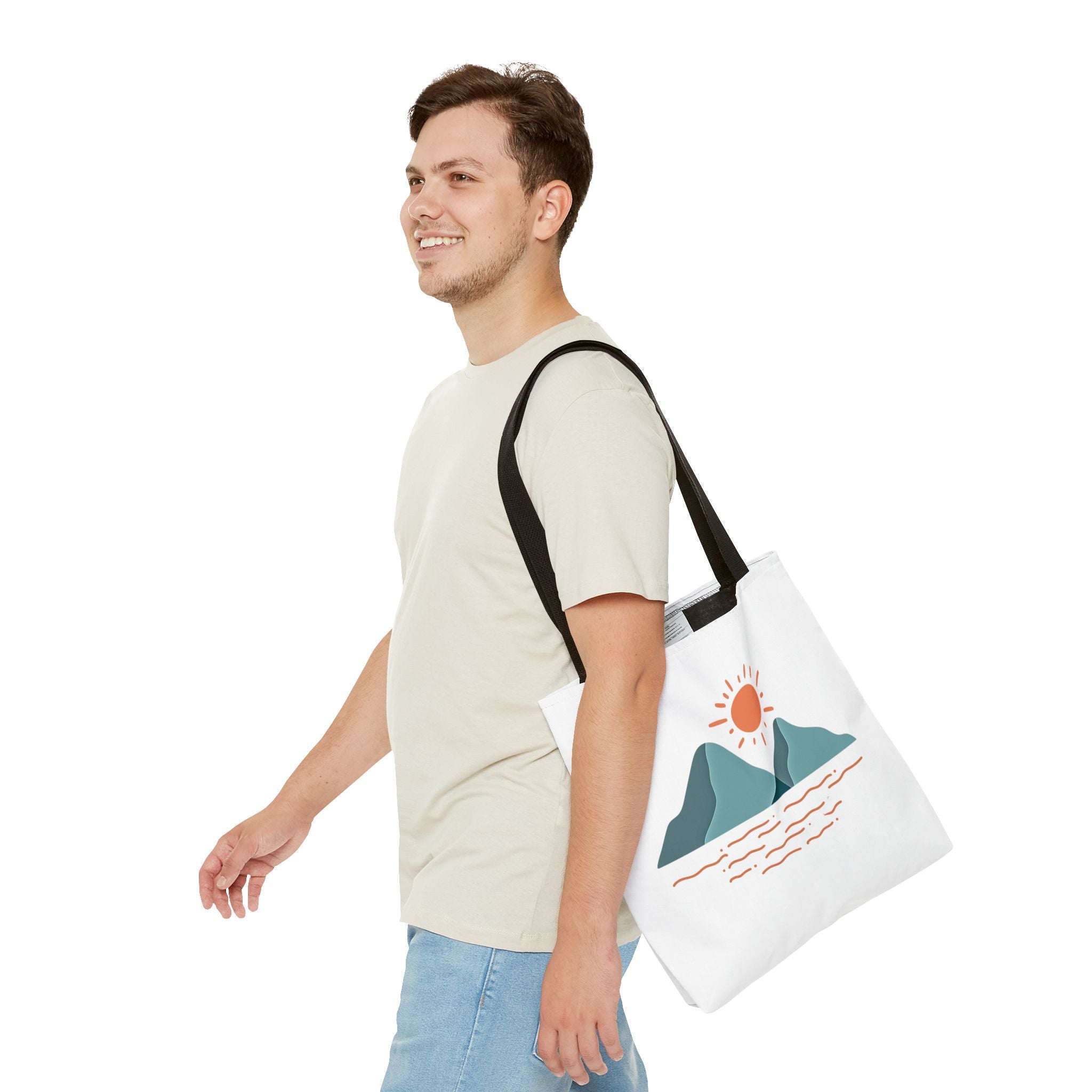 Mountain Sunrise Tote Bag - Minimal Nature Print by Wild & Wander (Free Shipping)