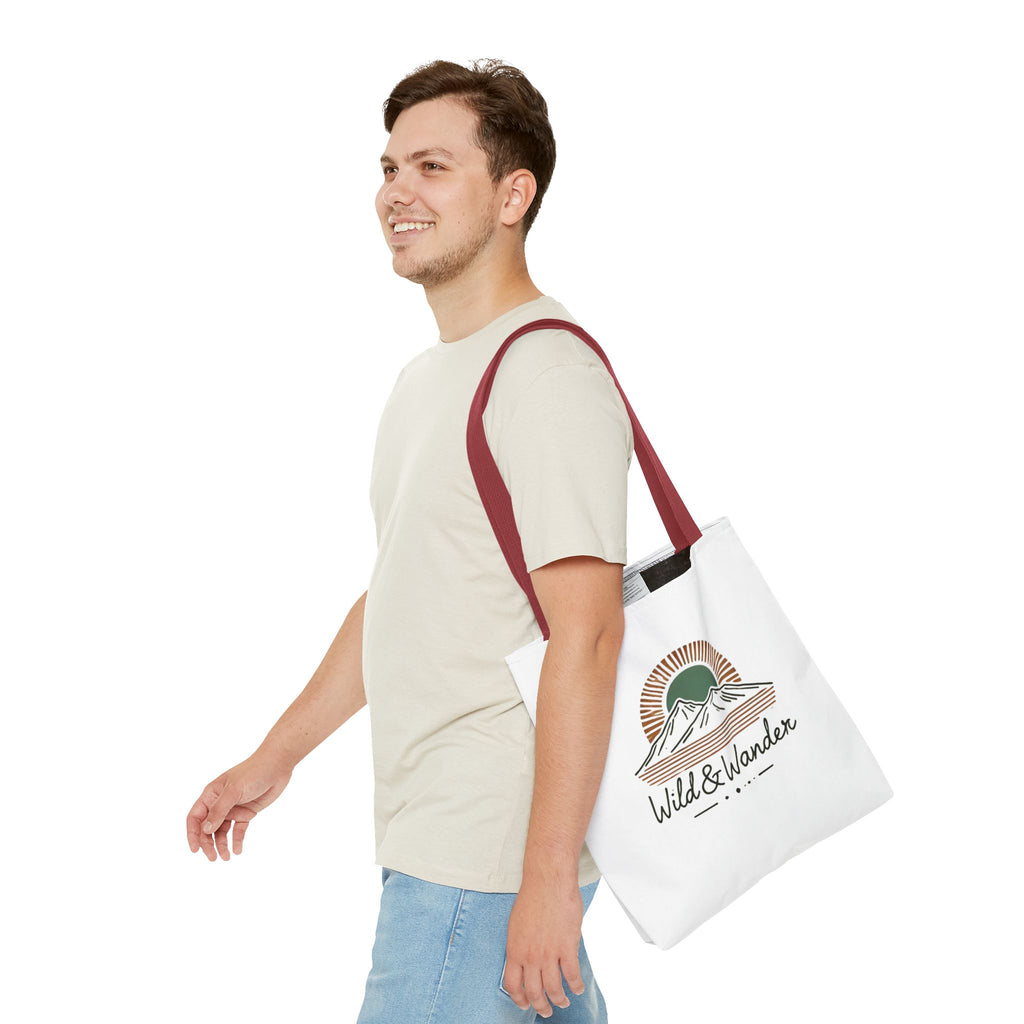 Wild & Wander Logo Tote Bag - Durable All-Over Print Adventure Tote (3 Sizes)