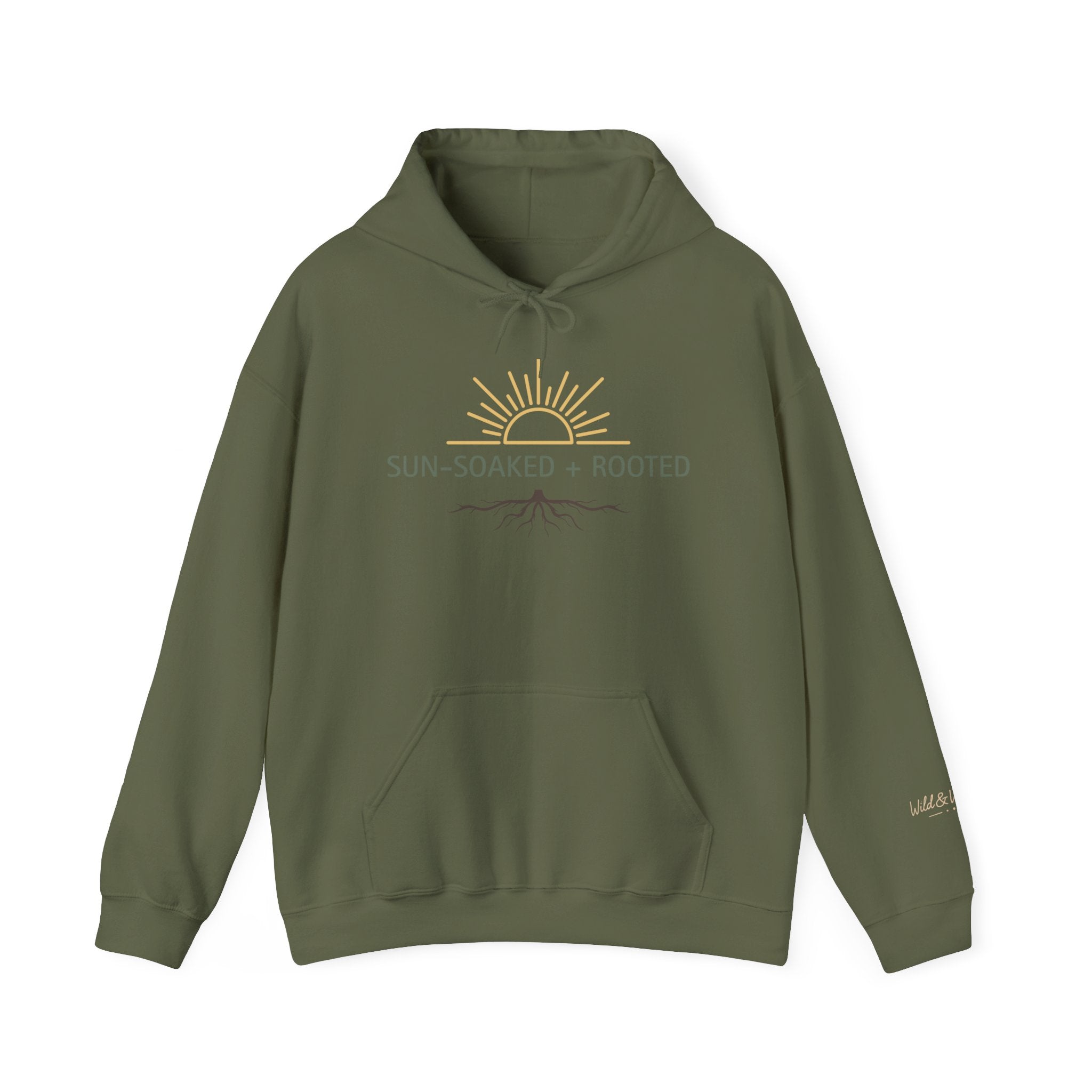 Wild & Wander Sun-Soaked + Rooted Hoodie - Cozy Boho Adventure Pullover