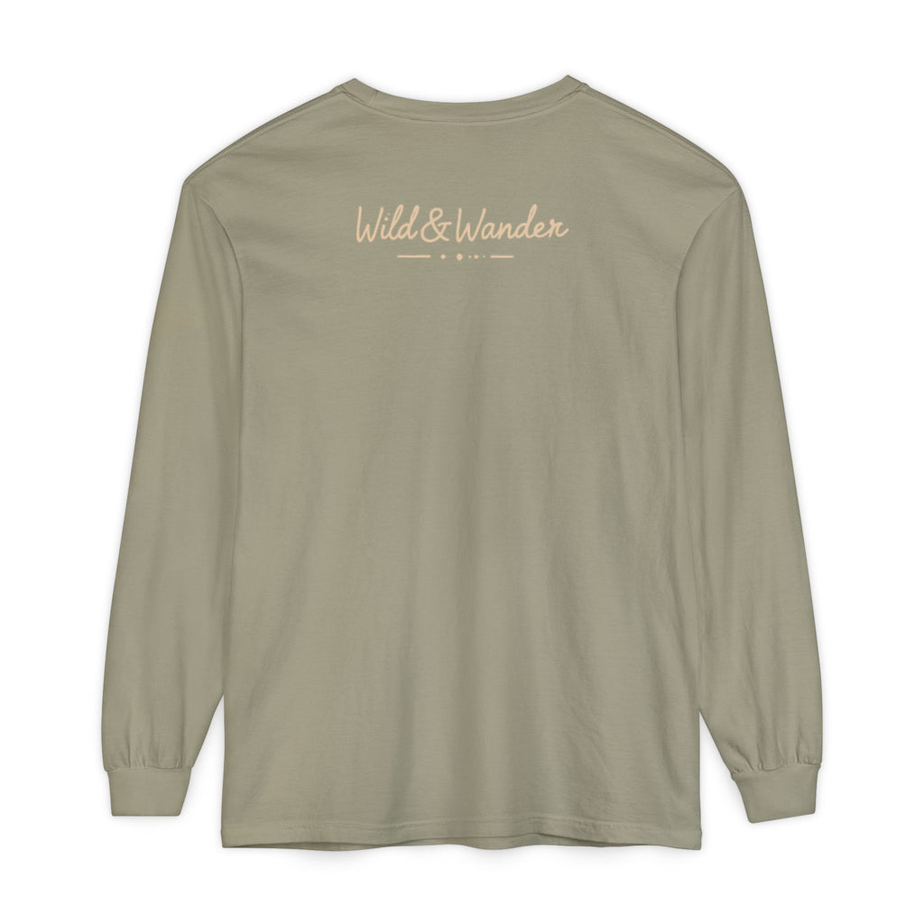 Wander Often Long Sleeve Shirt, Soft Nature Graphic Tee, Wild & Wander