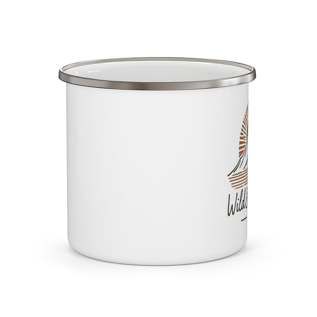 Wild & Wander Logo Enamel Camping Mug - Adventure Lifestyle Mug - Nature lover Camp Cup