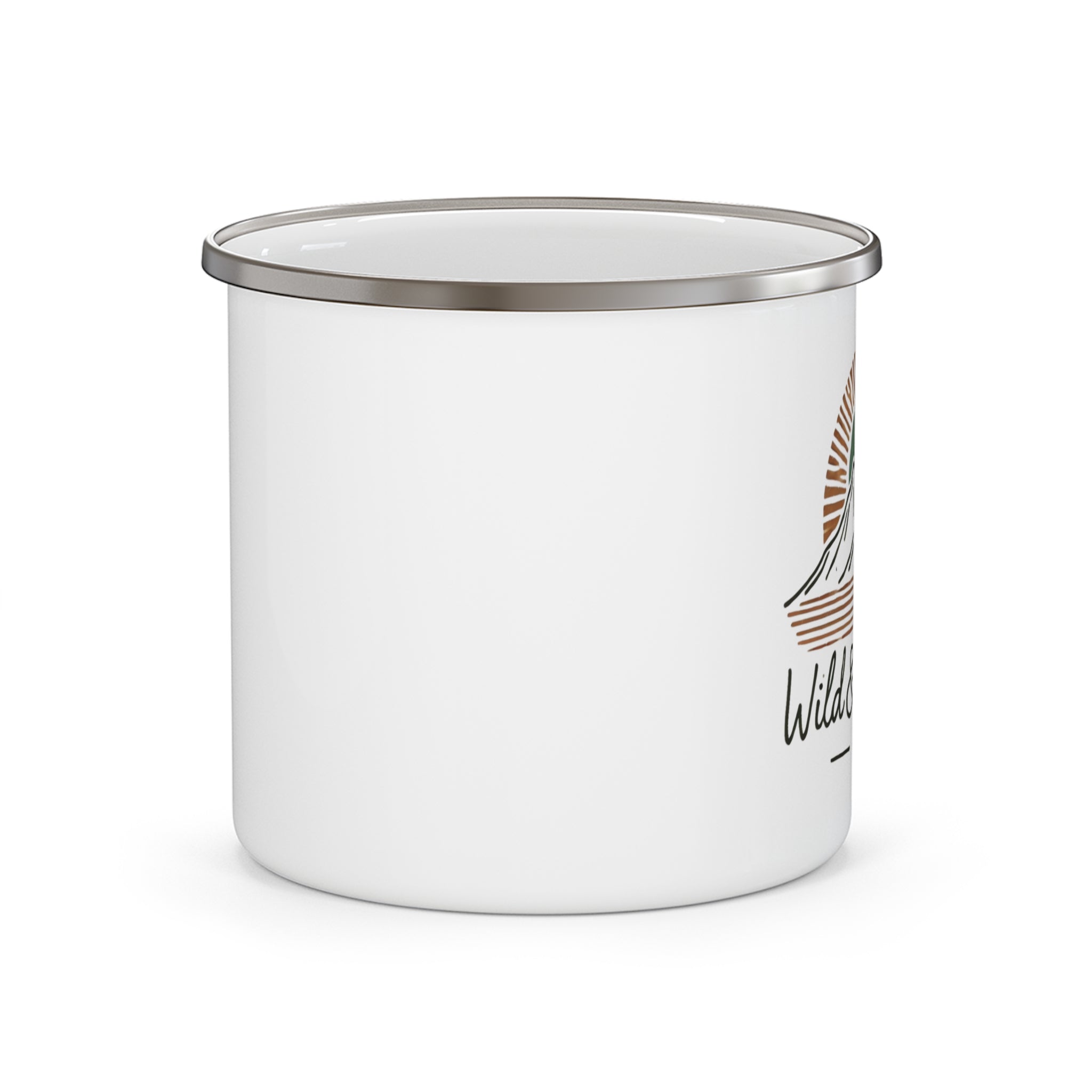 Wild & Wander Logo Enamel Camping Mug - Adventure Lifestyle Mug - Nature lover Camp Cup