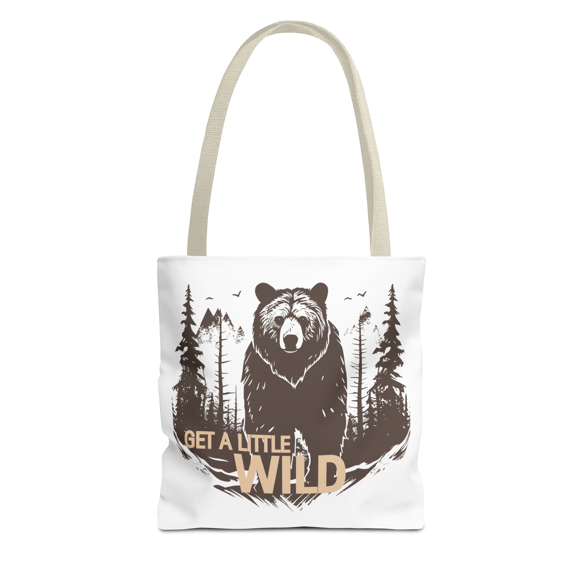 Get a Little Wild Tote Bag - Bear Forest Design | Durable Cotton Handle Market Bag