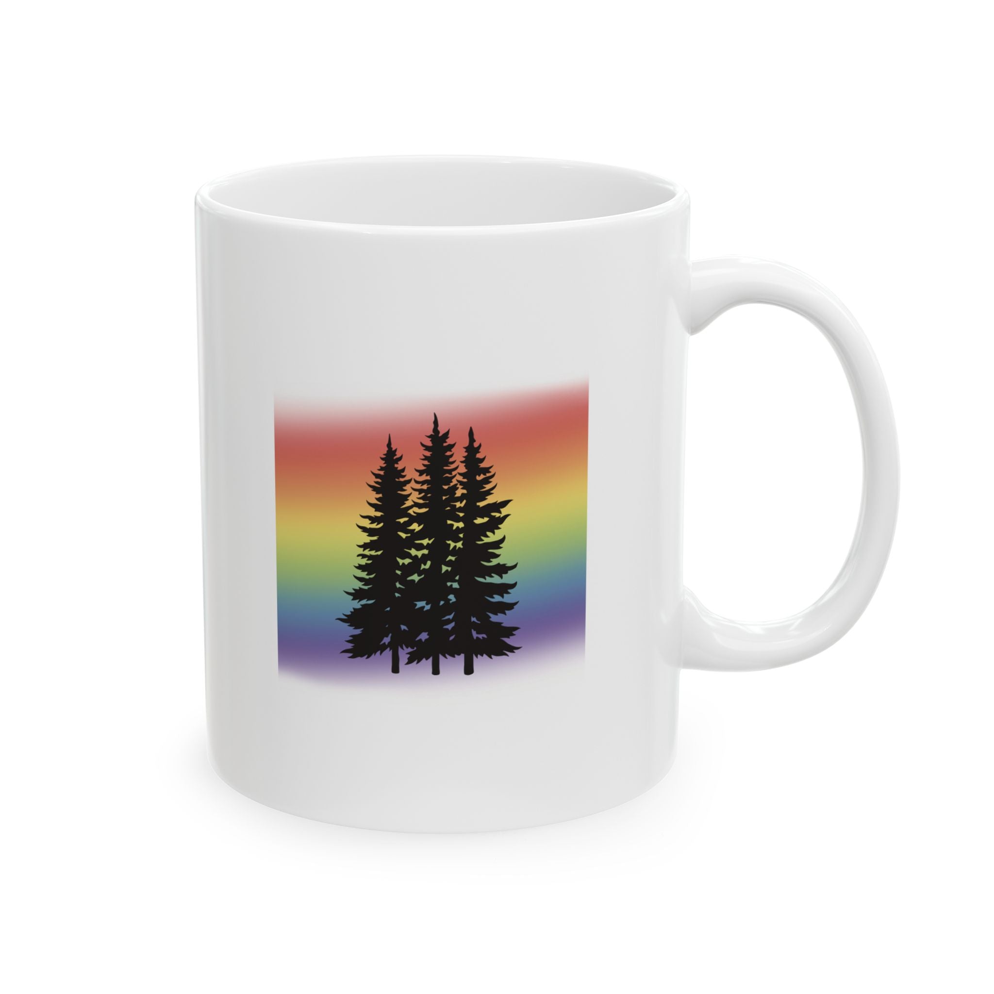 Rainbow Pride Tree Mug | LGBTQ+ Nature Ceramic Coffee Cup | Queer Morning Ritual Mug | Gay Pride Gift | Wild & Wander