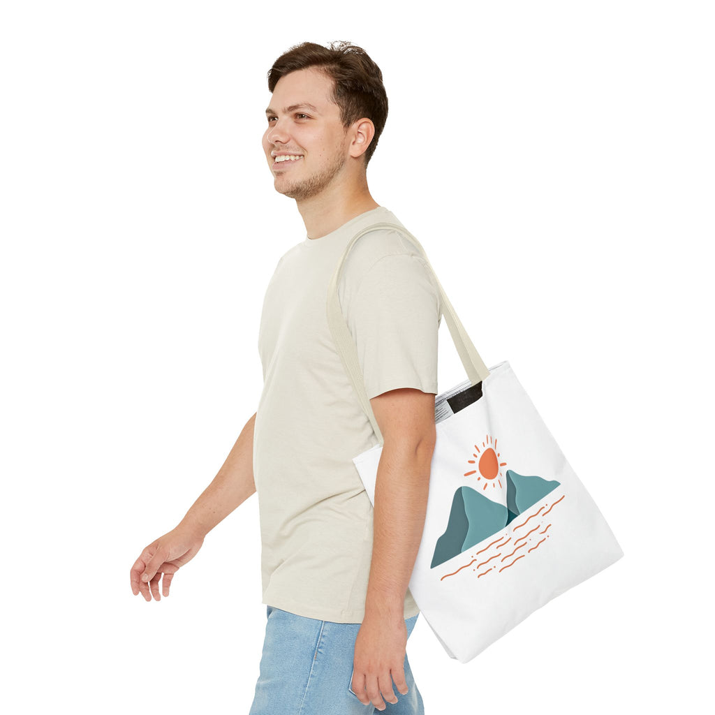 Mountain Sunrise Tote Bag - Minimal Nature Print by Wild & Wander (Free Shipping)