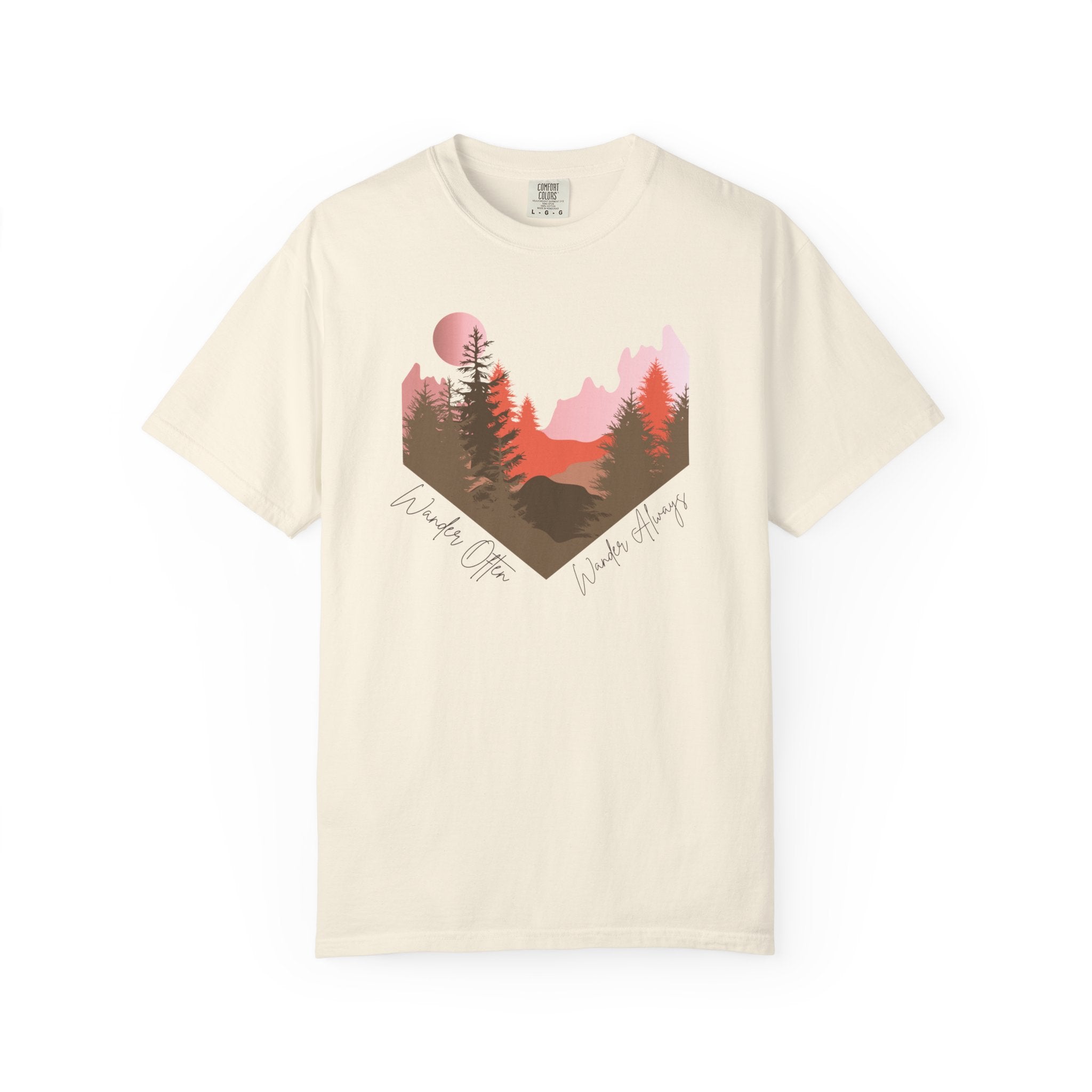 Wander Always Sunset T-Shirt | Wild & Wander Adventure Tee | Comfort Colors Garment-Dyed Shirt