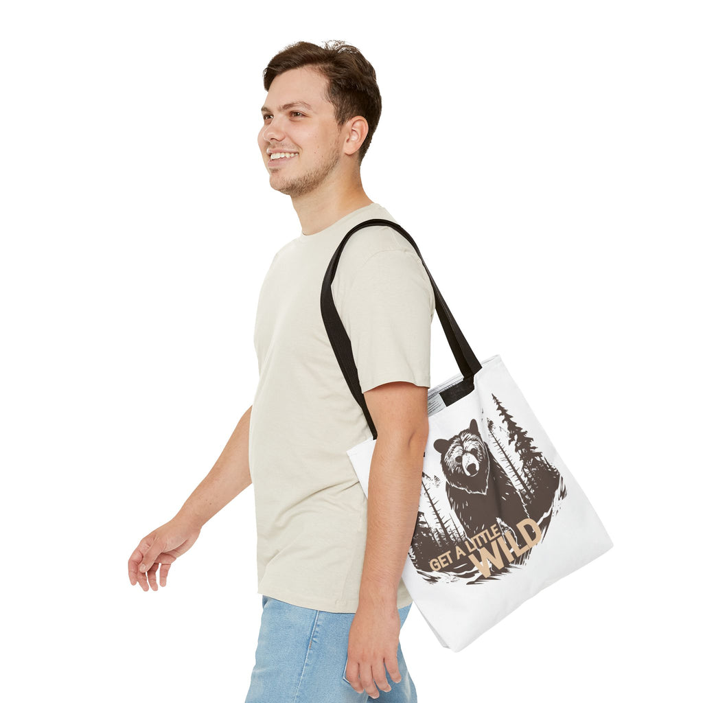 Get a Little Wild Tote Bag - Bear Forest Design | Durable Cotton Handle Market Bag