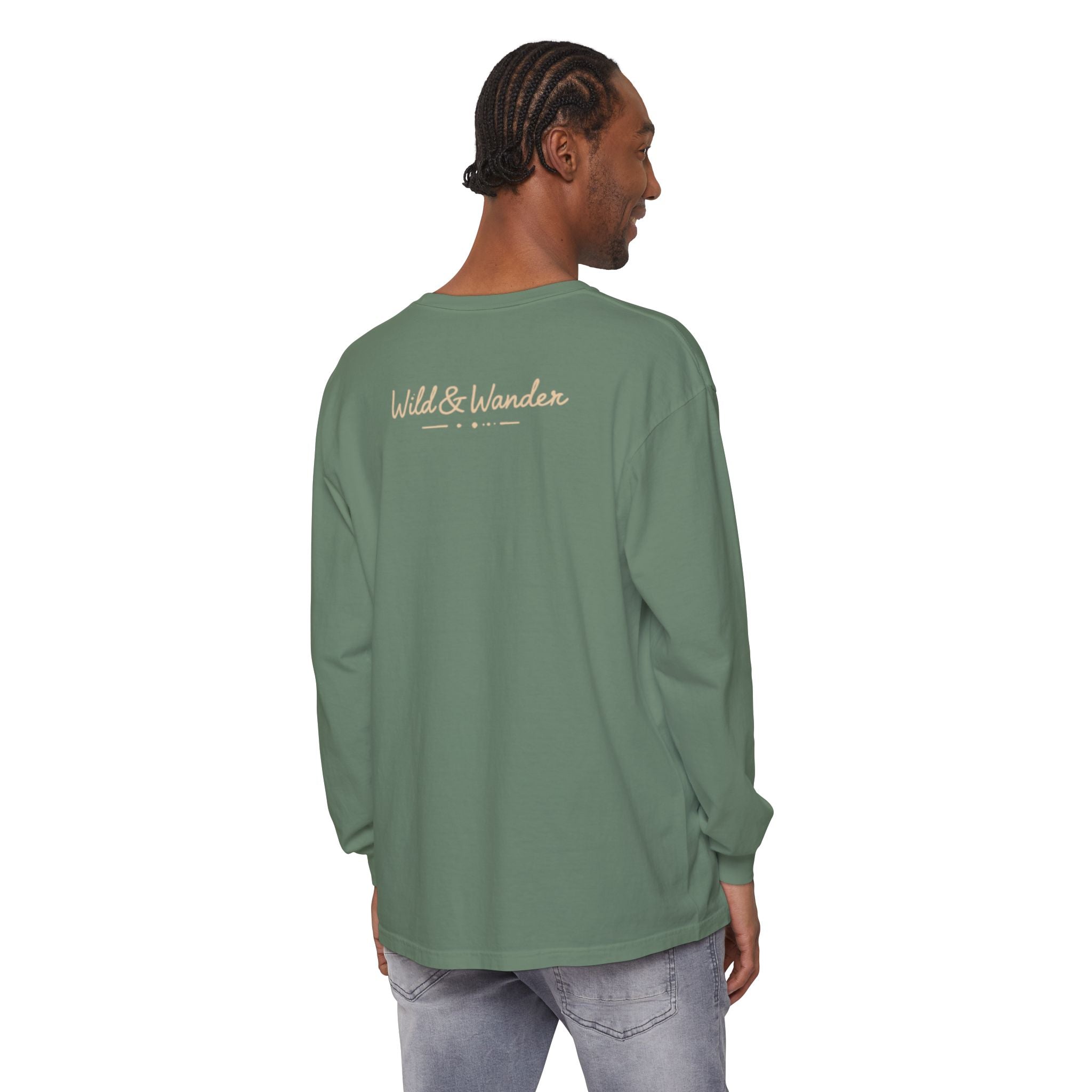 Wander Often Long Sleeve Shirt, Soft Nature Graphic Tee, Wild & Wander