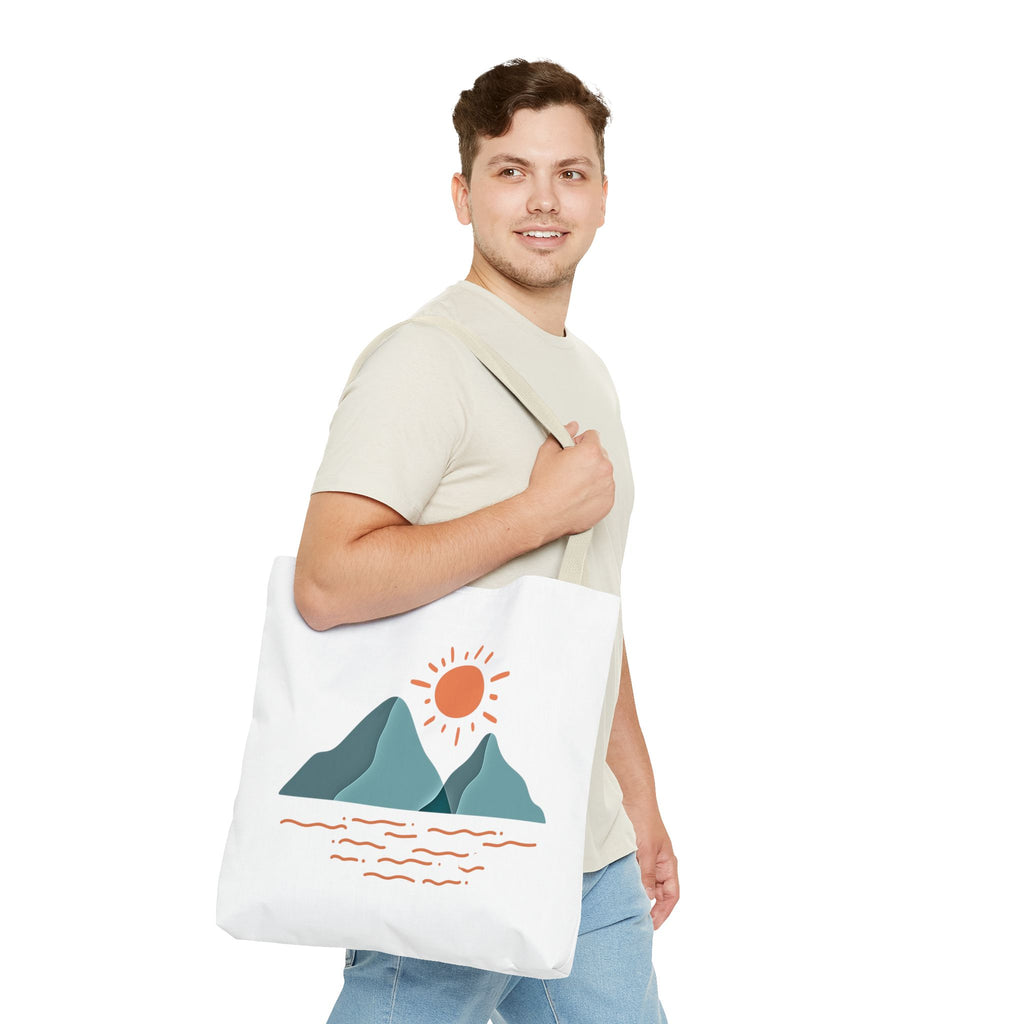 Mountain Sunrise Tote Bag - Minimal Nature Print by Wild & Wander (Free Shipping)