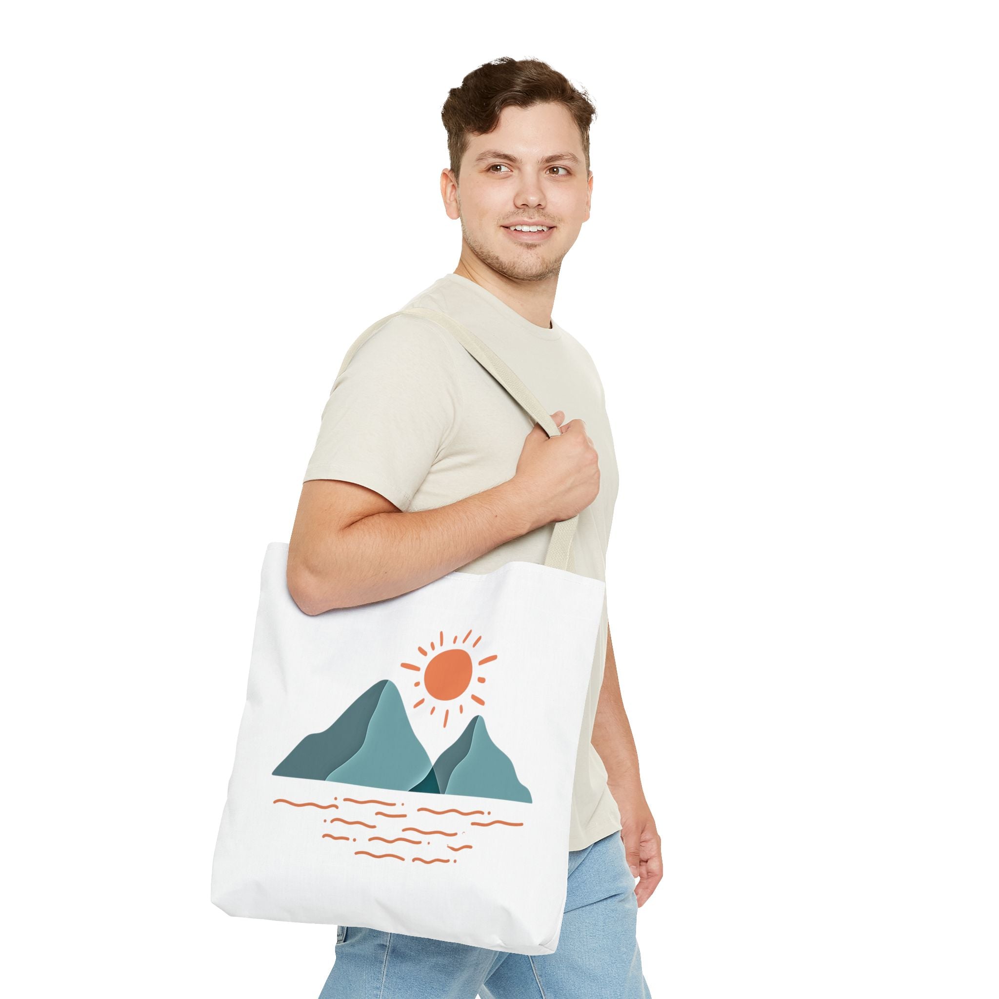 Mountain Sunrise Tote Bag - Minimal Nature Print by Wild & Wander (Free Shipping)