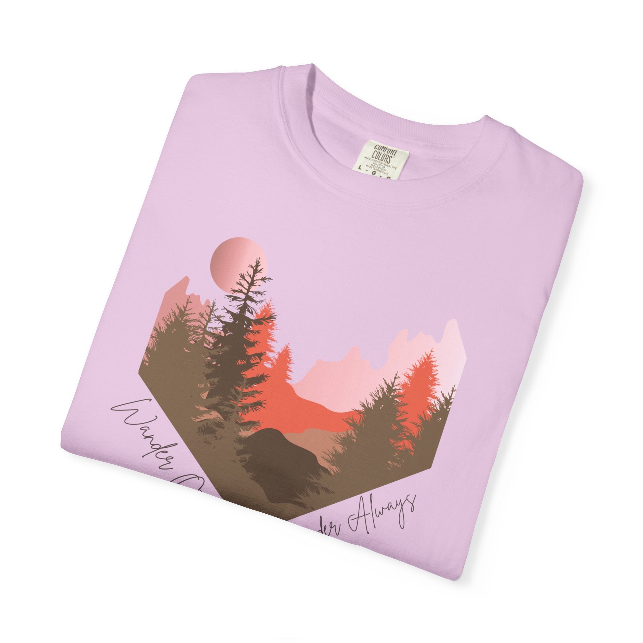 Wander Always Sunset T-Shirt | Wild & Wander Adventure Tee | Comfort Colors Garment-Dyed Shirt