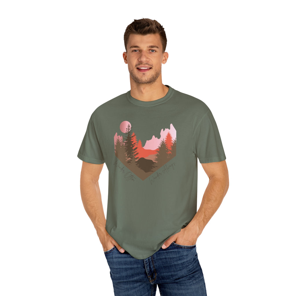 Wander Always Sunset T-Shirt | Wild & Wander Adventure Tee | Comfort Colors Garment-Dyed Shirt