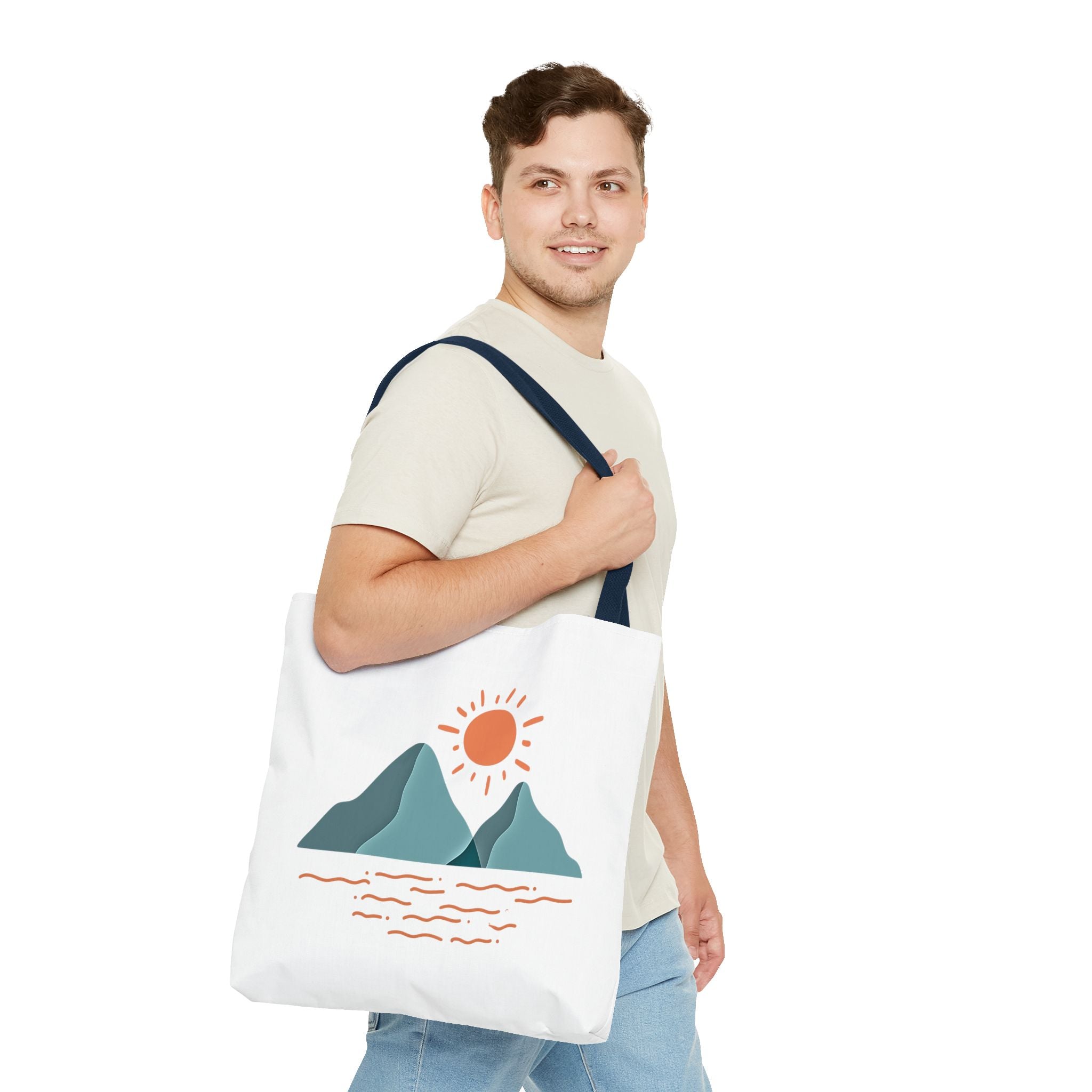 Mountain Sunrise Tote Bag - Minimal Nature Print by Wild & Wander (Free Shipping)