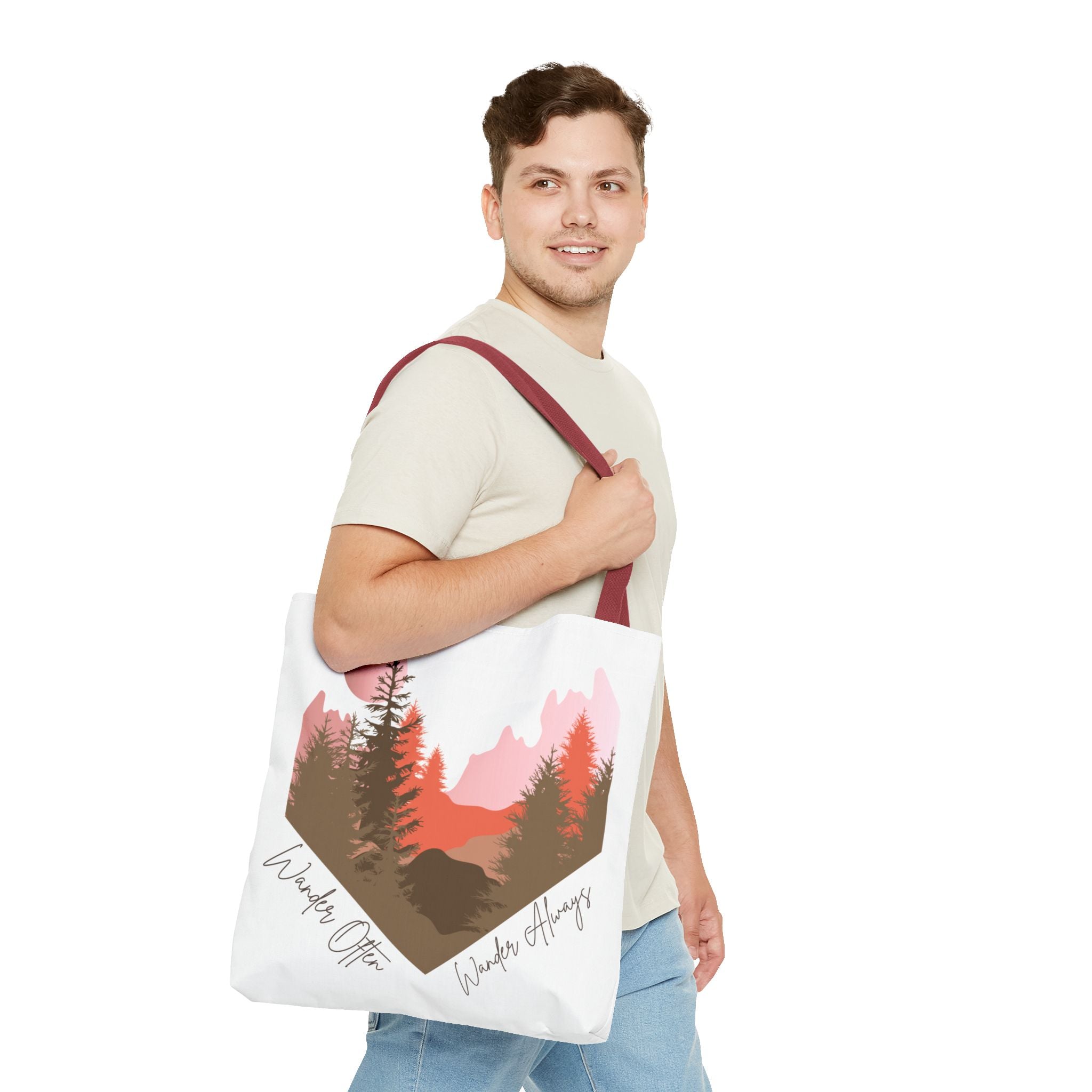 Wander Always Sunset Mountain Heart Tote Bag - Wild & Wander Collection (Free Shipping)