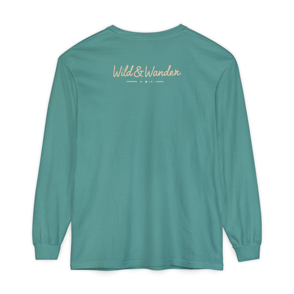Wander Often Long Sleeve Shirt, Soft Nature Graphic Tee, Wild & Wander